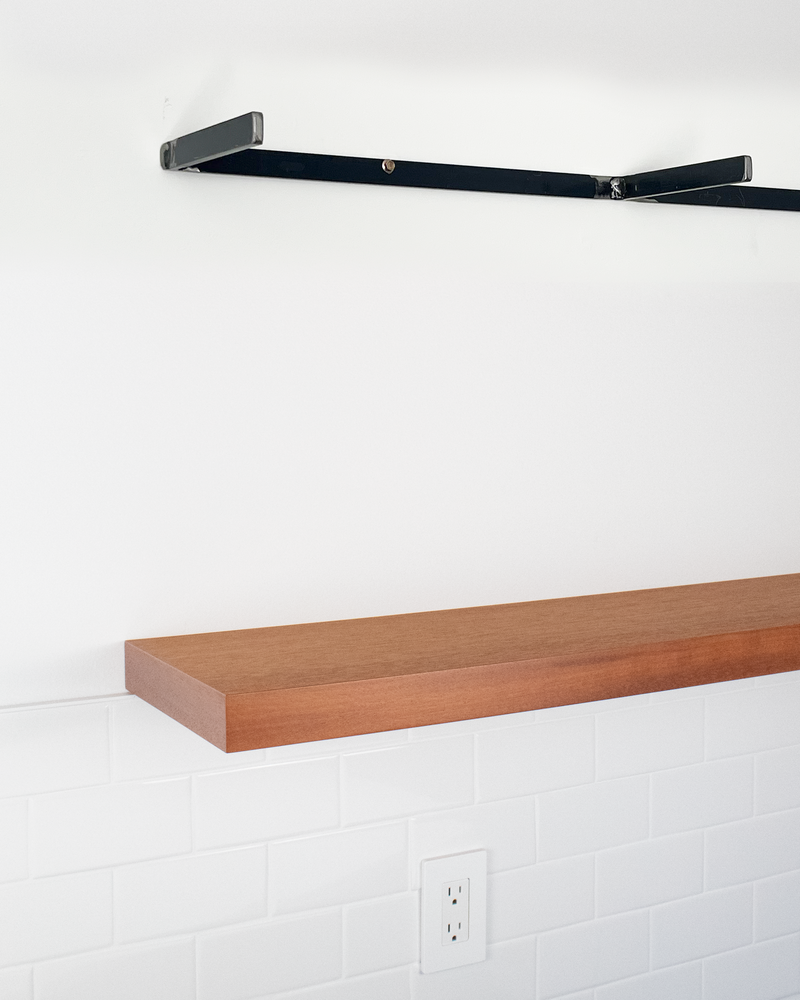 African Mahogany Floating Shelves Quick Ship