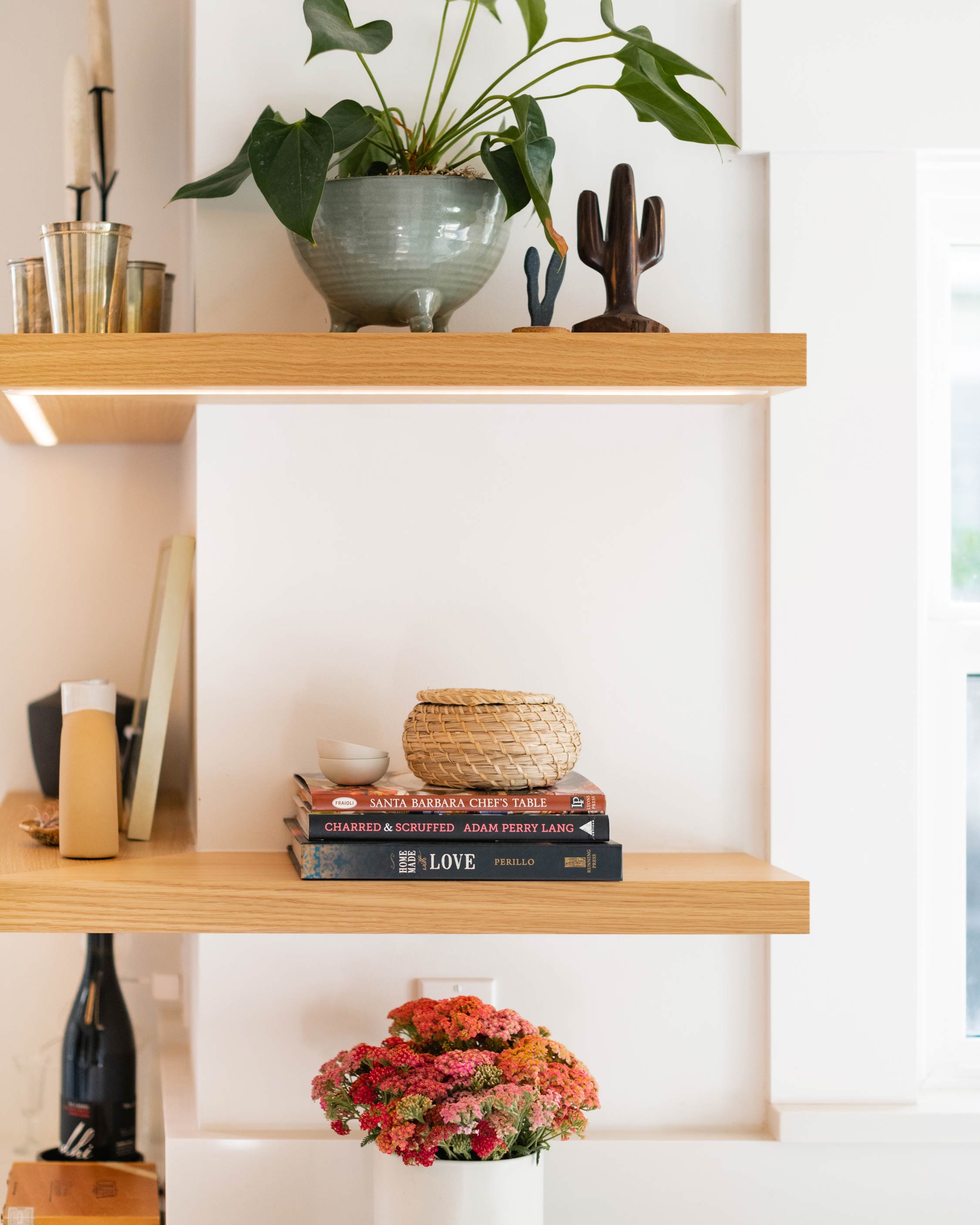 Chocolate Bamboo Corner Shelves 1.75" thick