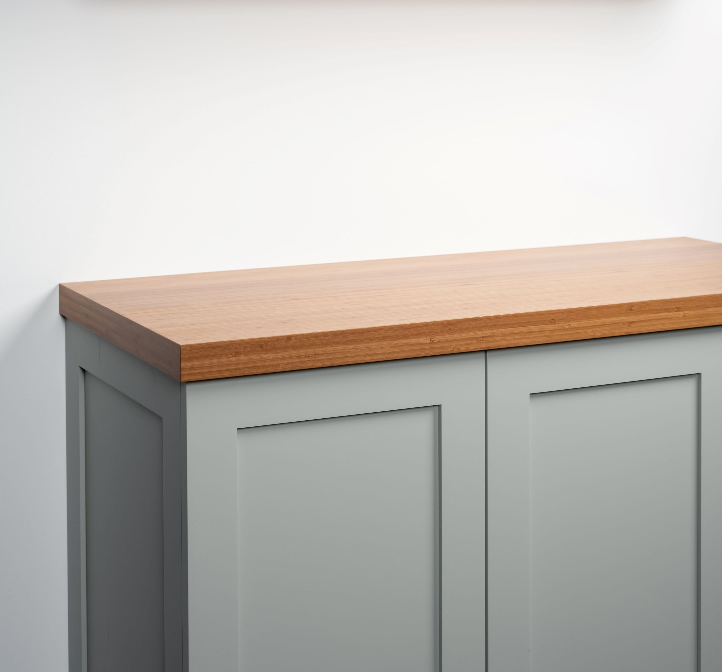 Bamboo cabinet top angle view
