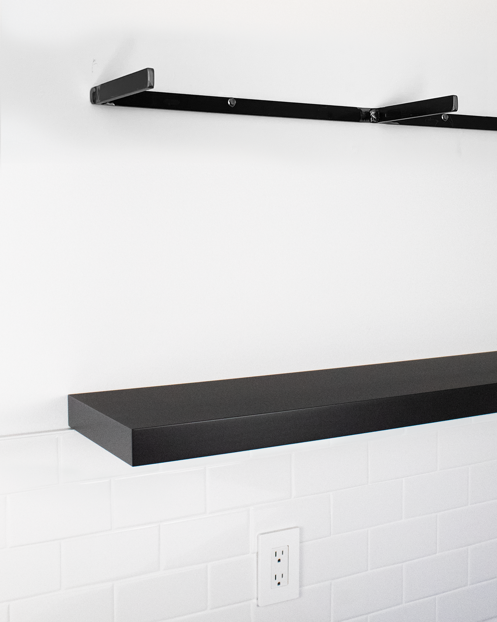 Ebonized Mahogany Floating Shelves 1.75" thick