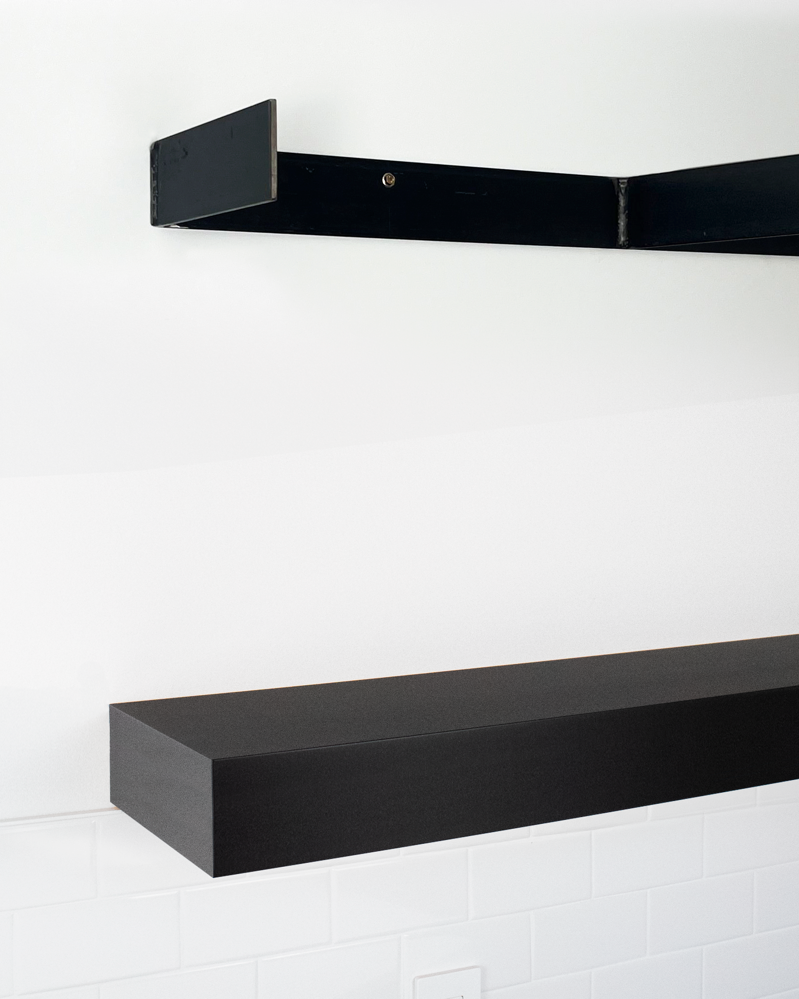 Black Floating Shelves 2-4" thick