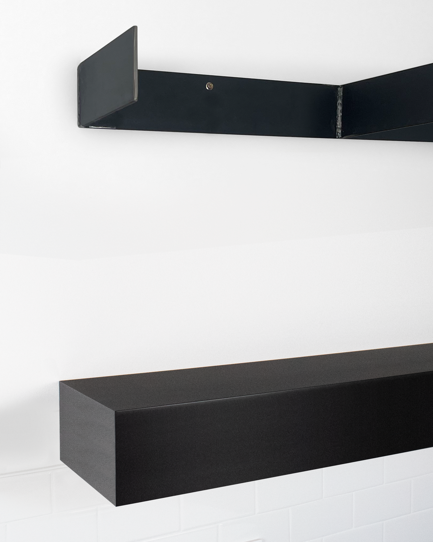 Black Floating Shelves 4.1-6" thick