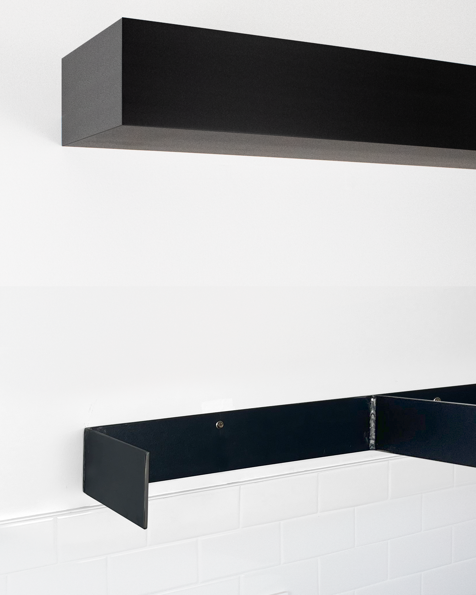 Black Floating Shelves 4.1-6" thick