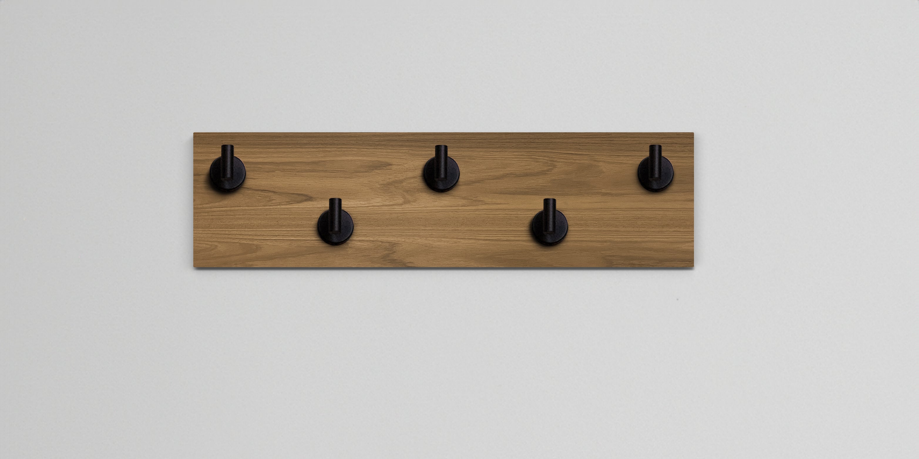 Teak Hook Wall Rack