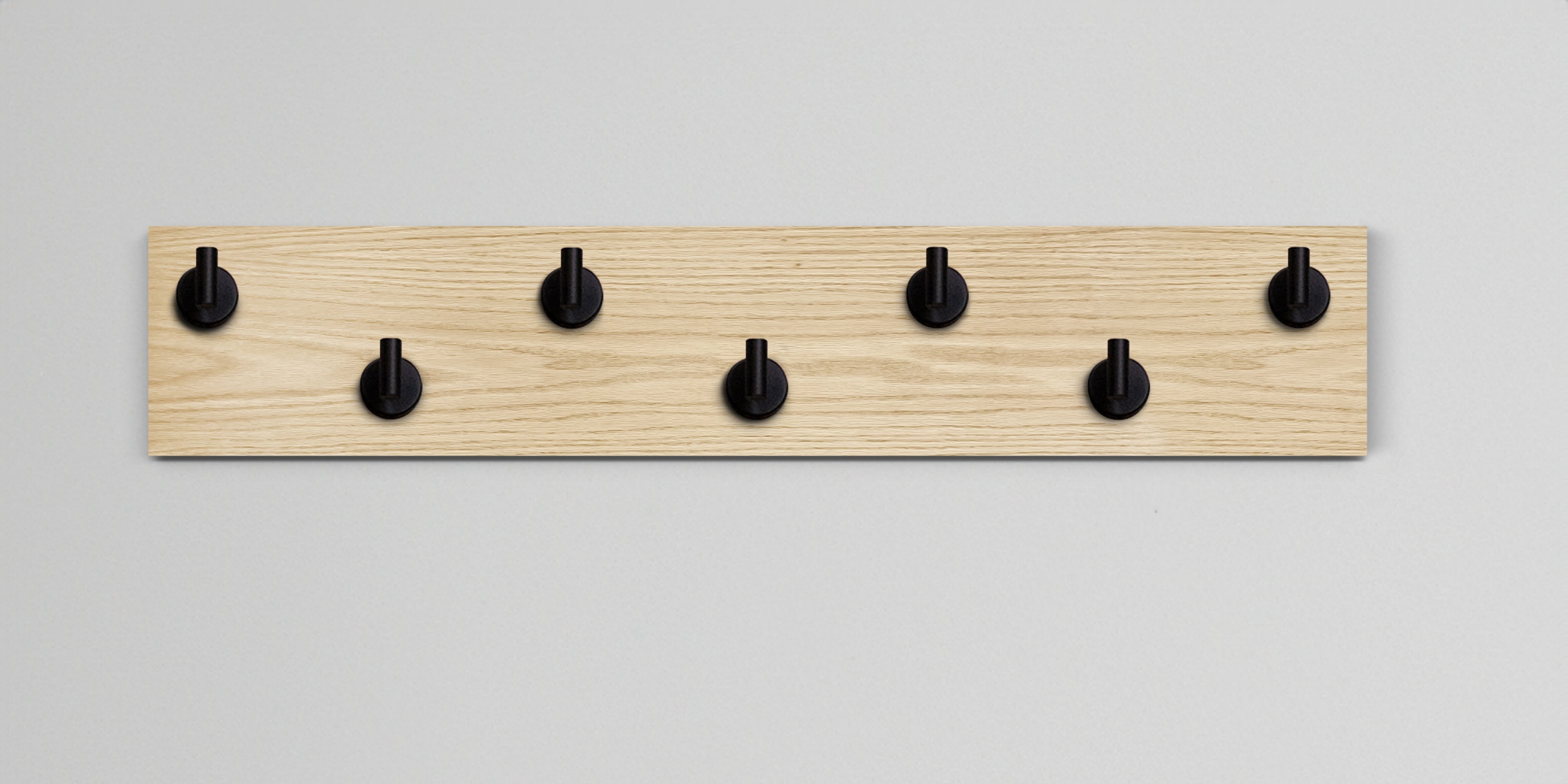 Bleached Oak Hook Wall Rack