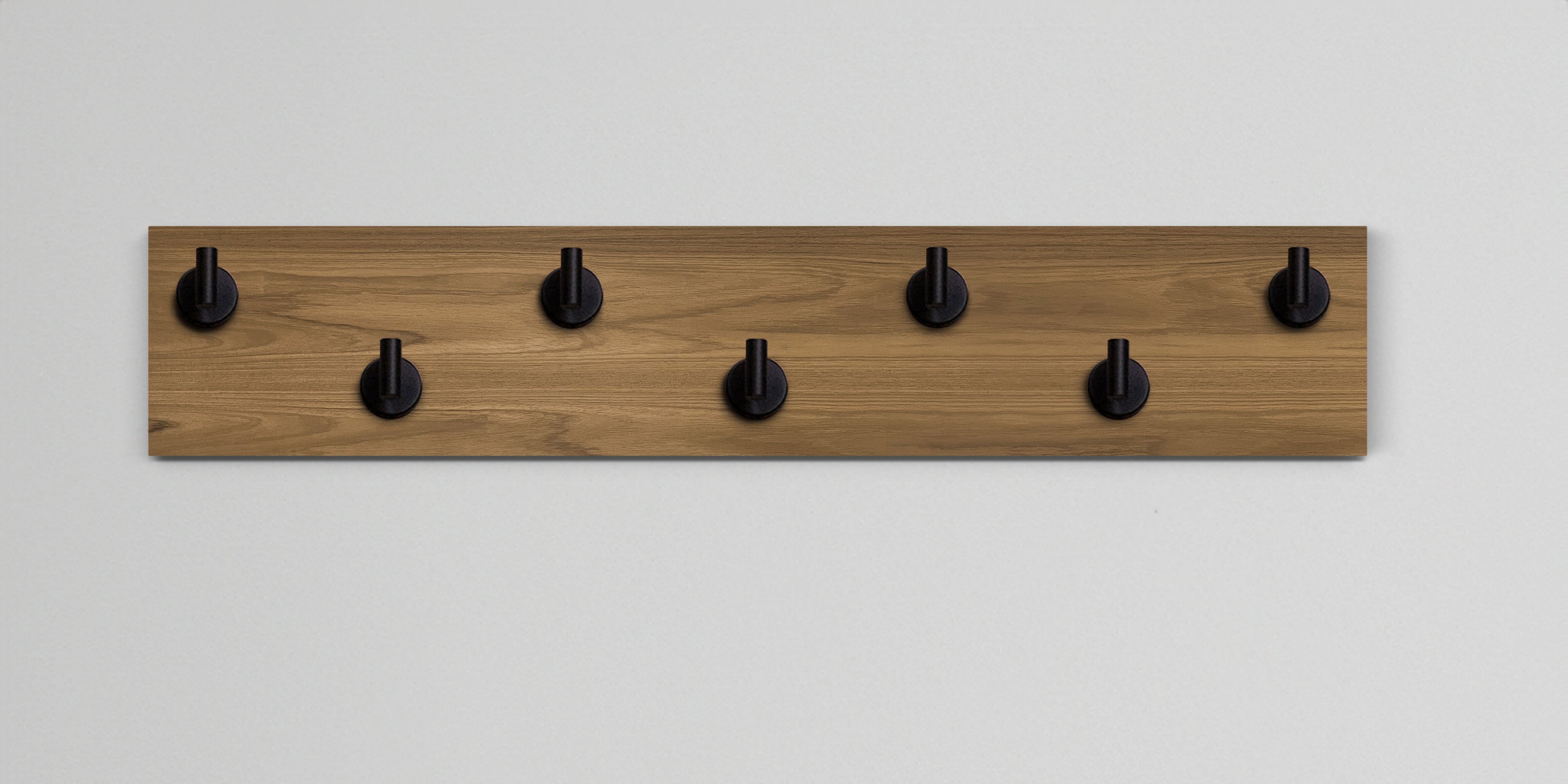 Teak Hook Wall Rack