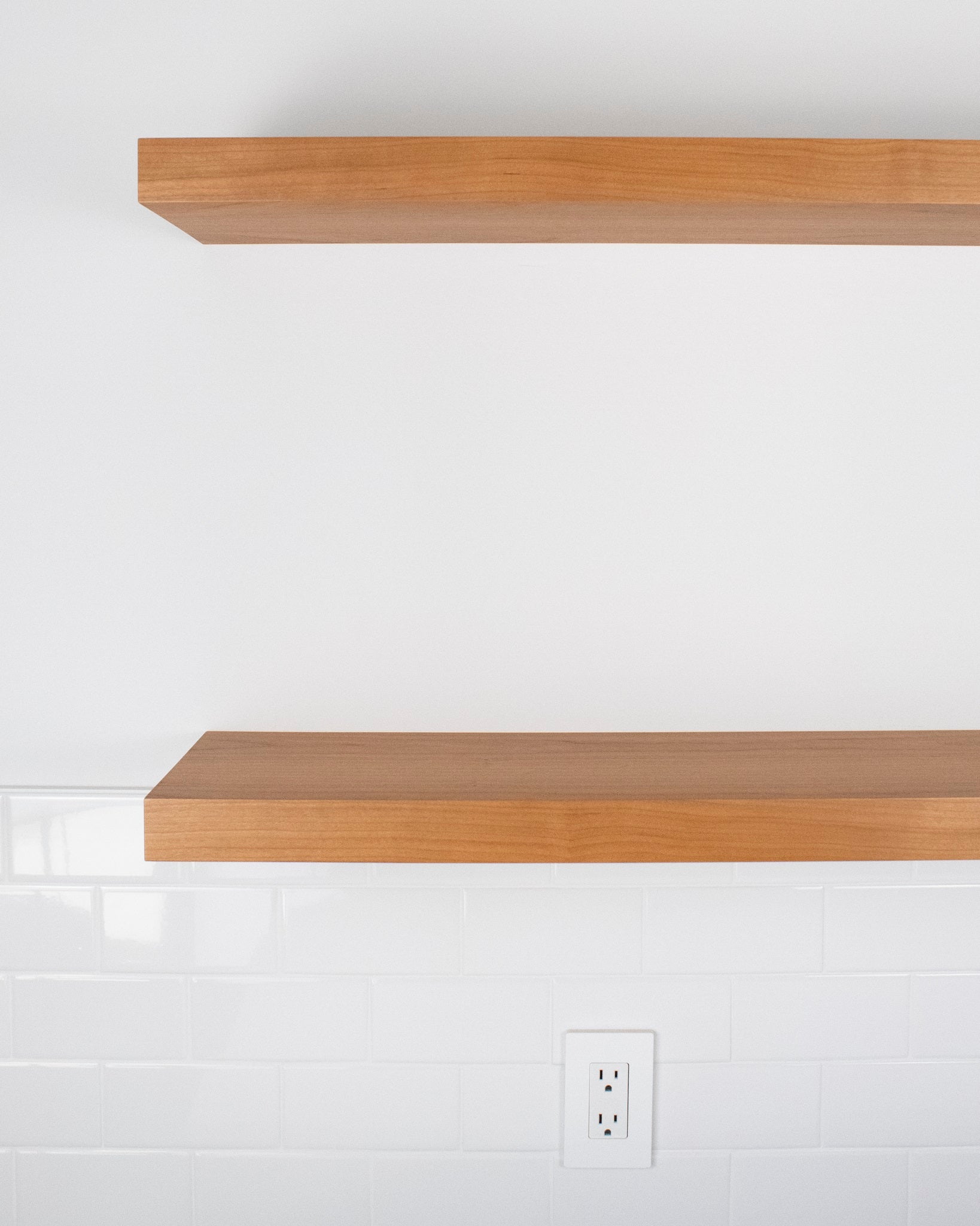 Solid top Cherry floating shelf