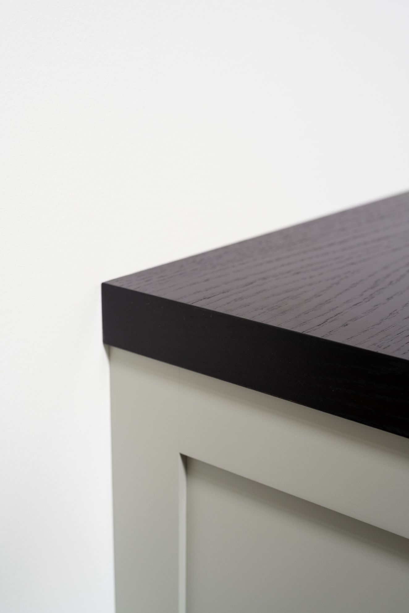 Chocolate espresso cabinet top corner edge