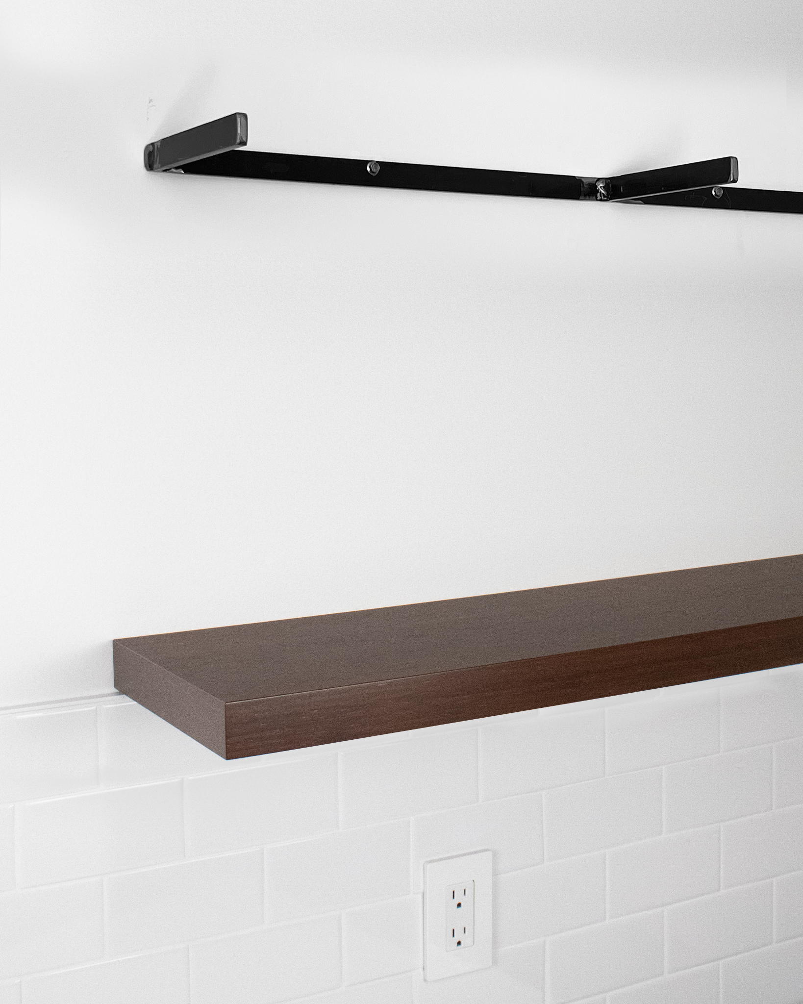 Chocolate Bamboo Floating Shelves Quick Ship