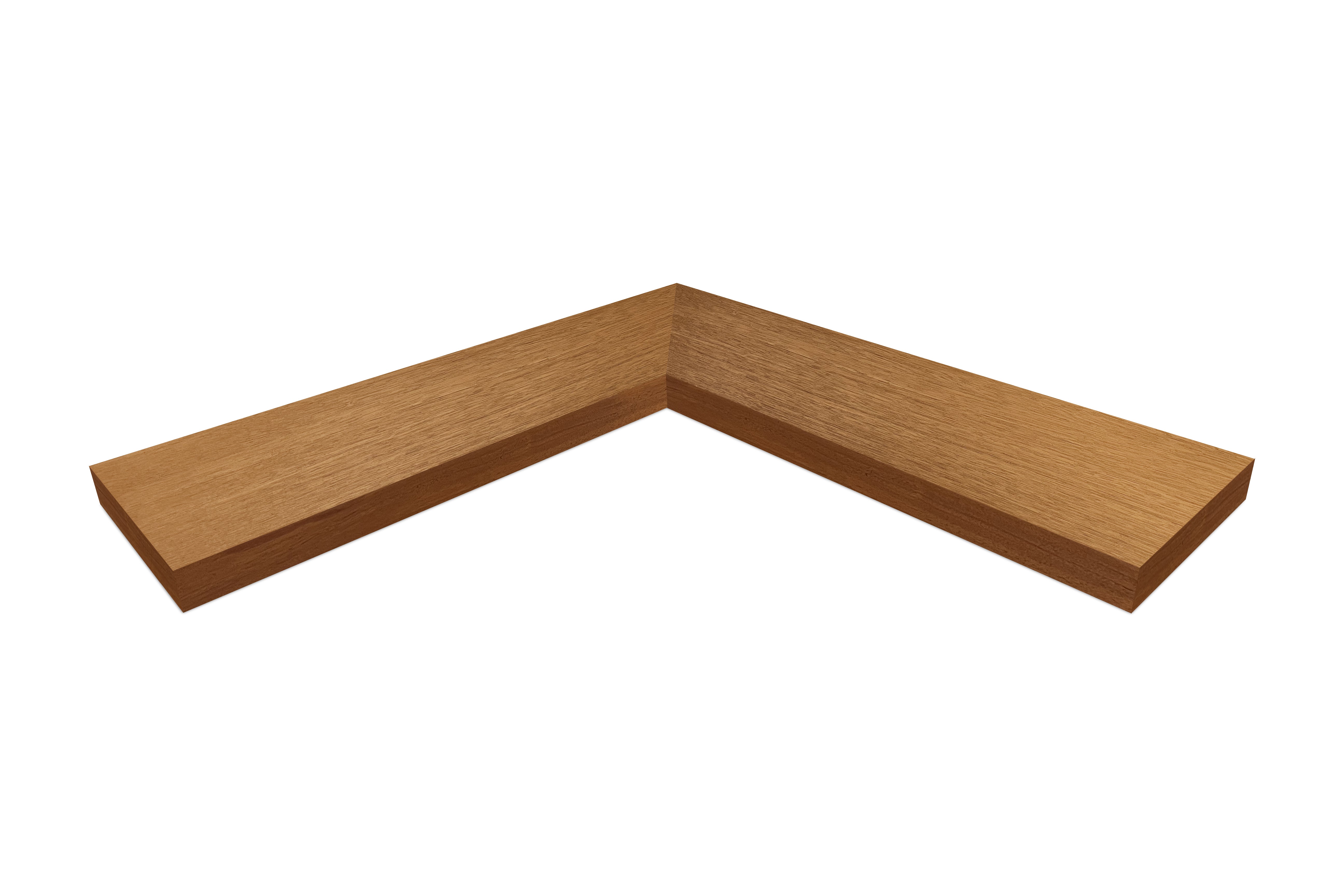 African Mahogany Corner Shelves 1.75" thick