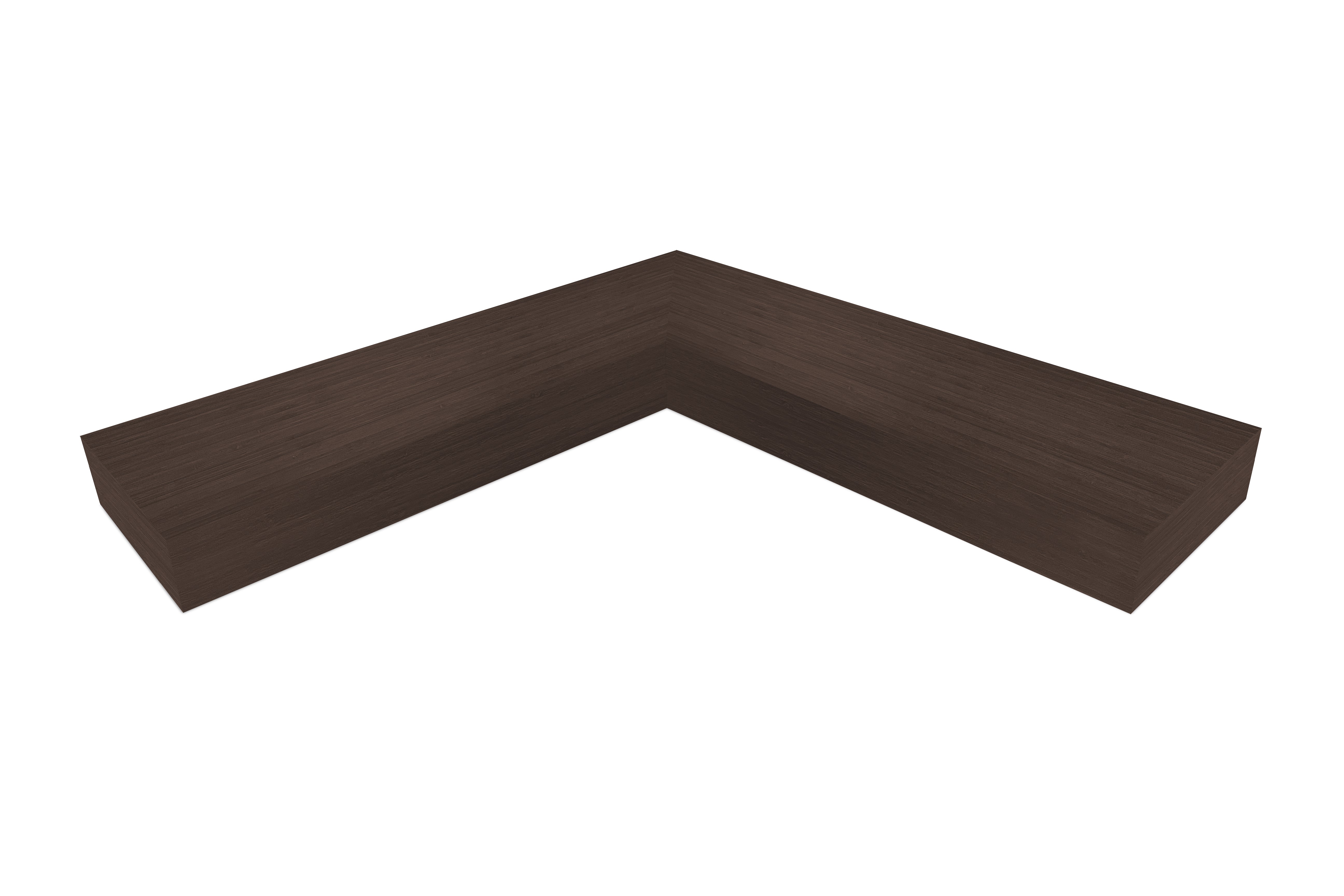 Chocolate Bamboo Corner Shelves 2-4" thick