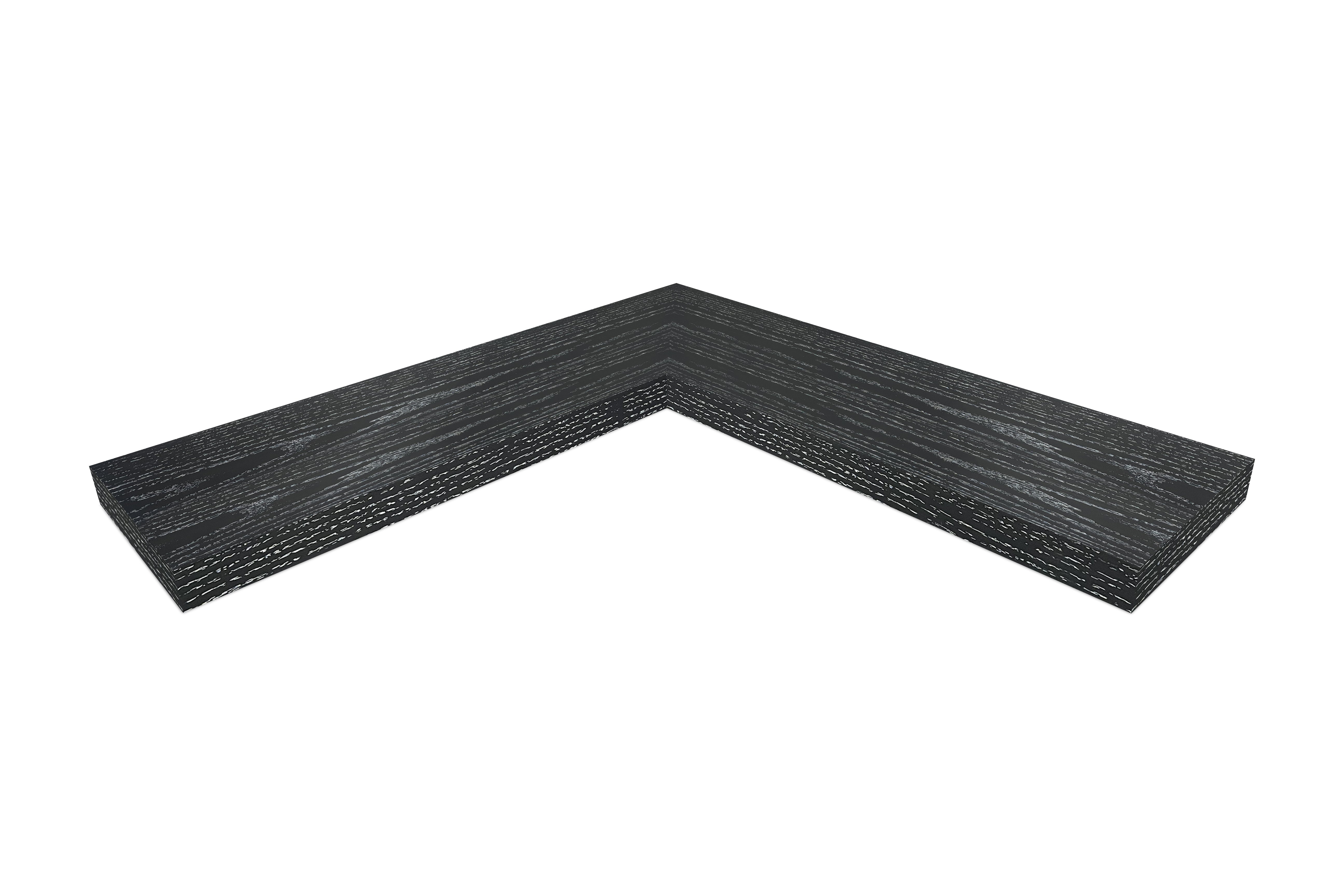 Ebonized Cerused Oak Corner Shelves 1.75" thick
