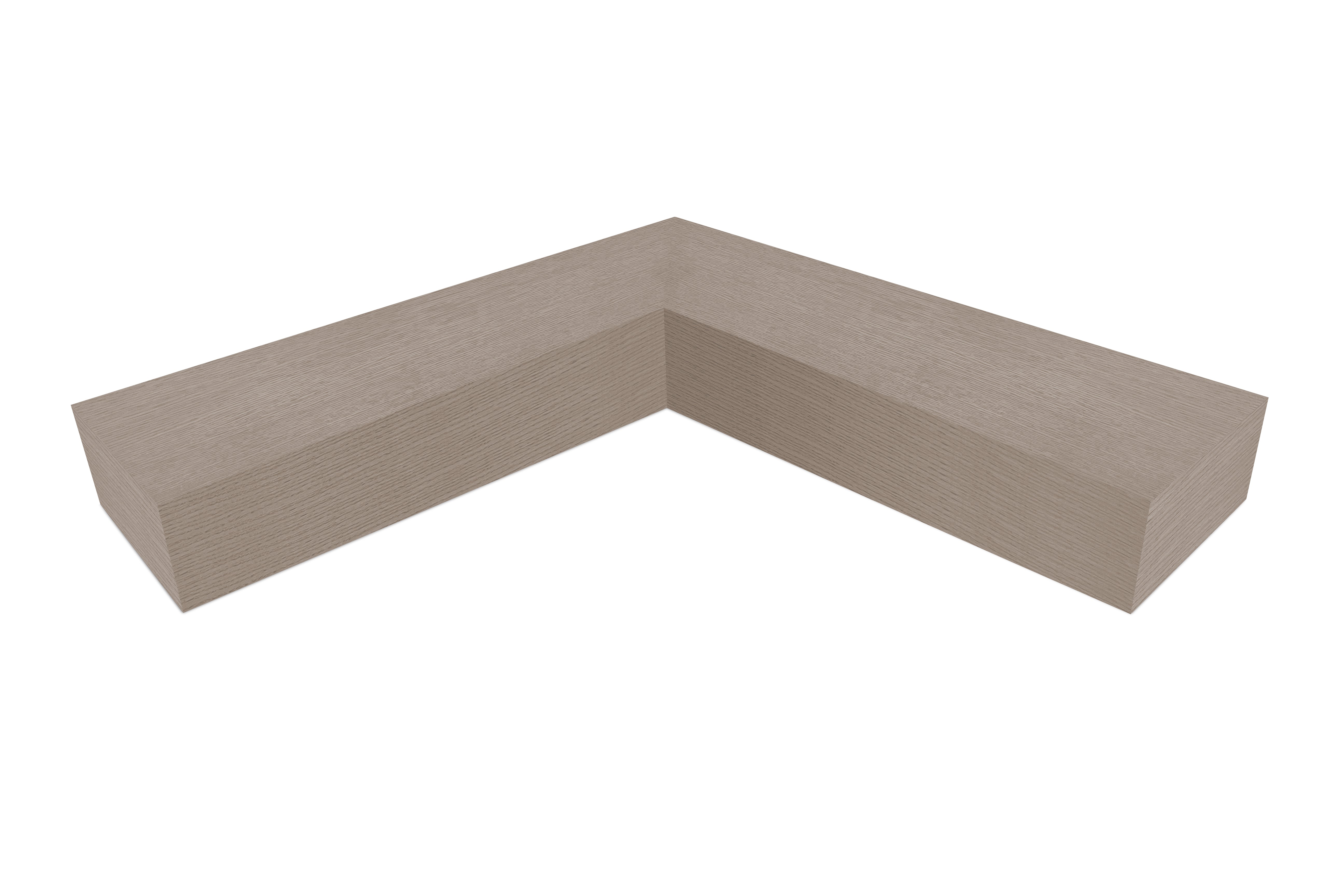Driftwood Grey Oak Corner Shelves 4.1-6" thick
