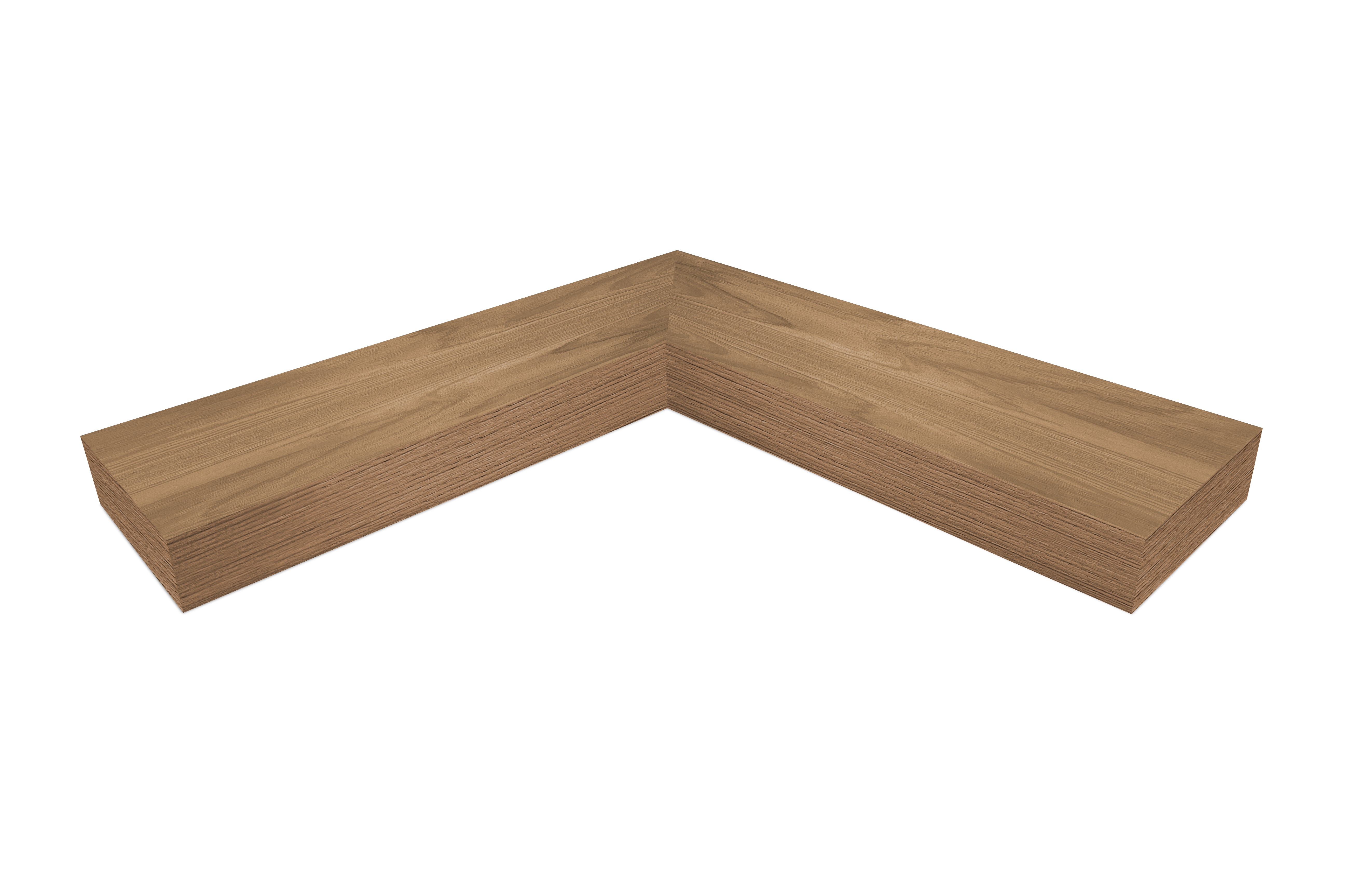 Teak Corner Shelves 2-4" thick