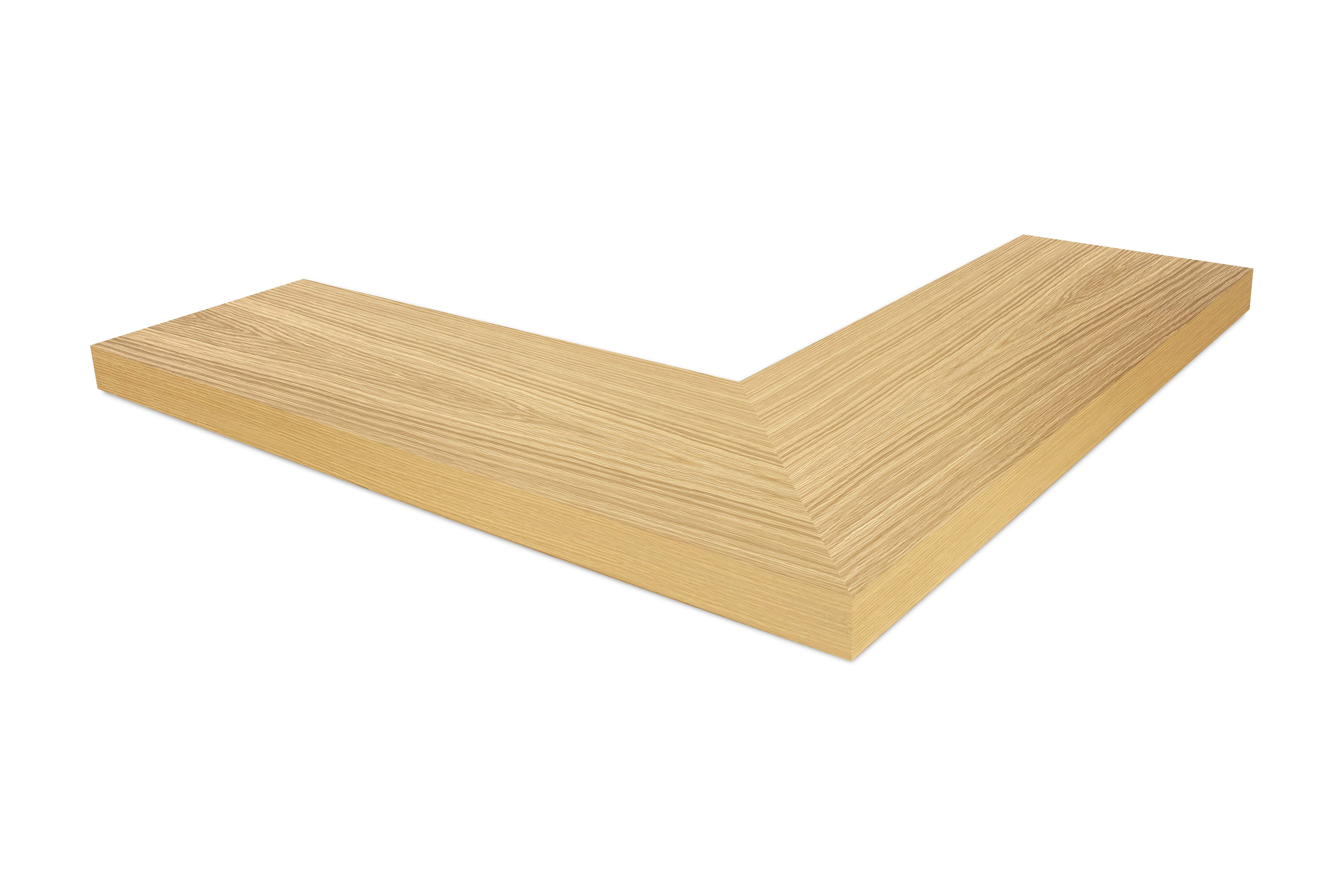 Rift White Oak Corner Shelves 1.75" thick