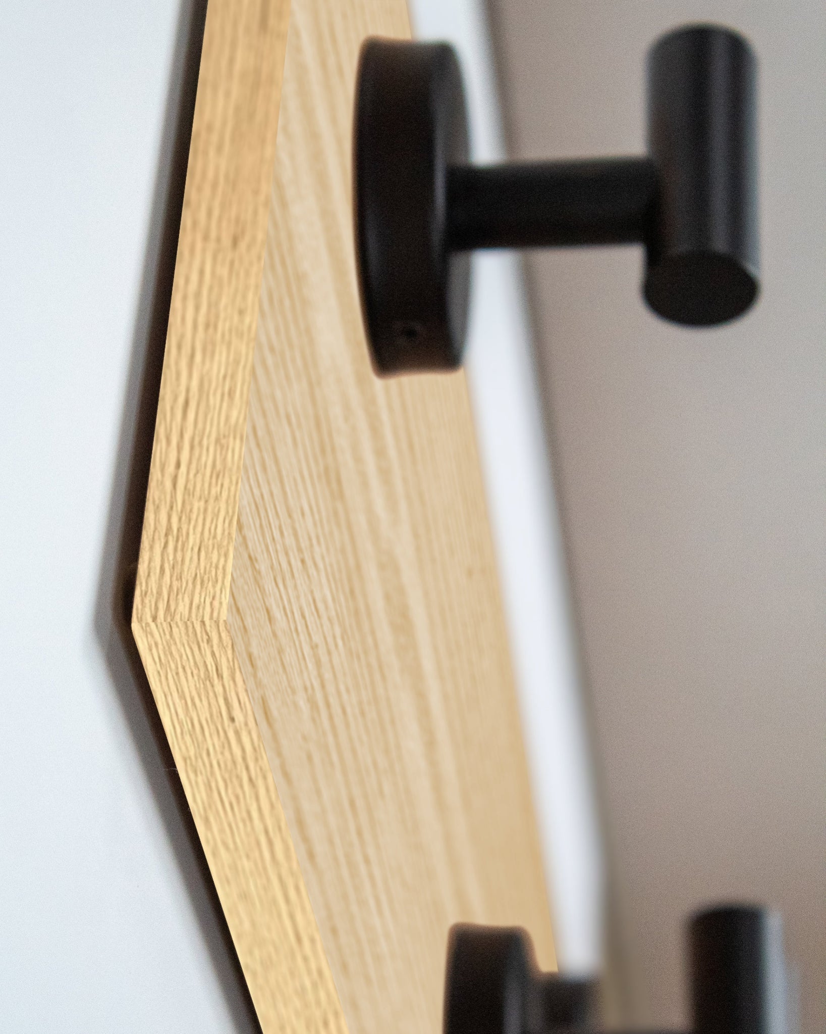 Bleached Oak Hook Wall Rack