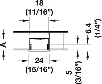 LED Channel with diffuser lens - dimensioned drawing