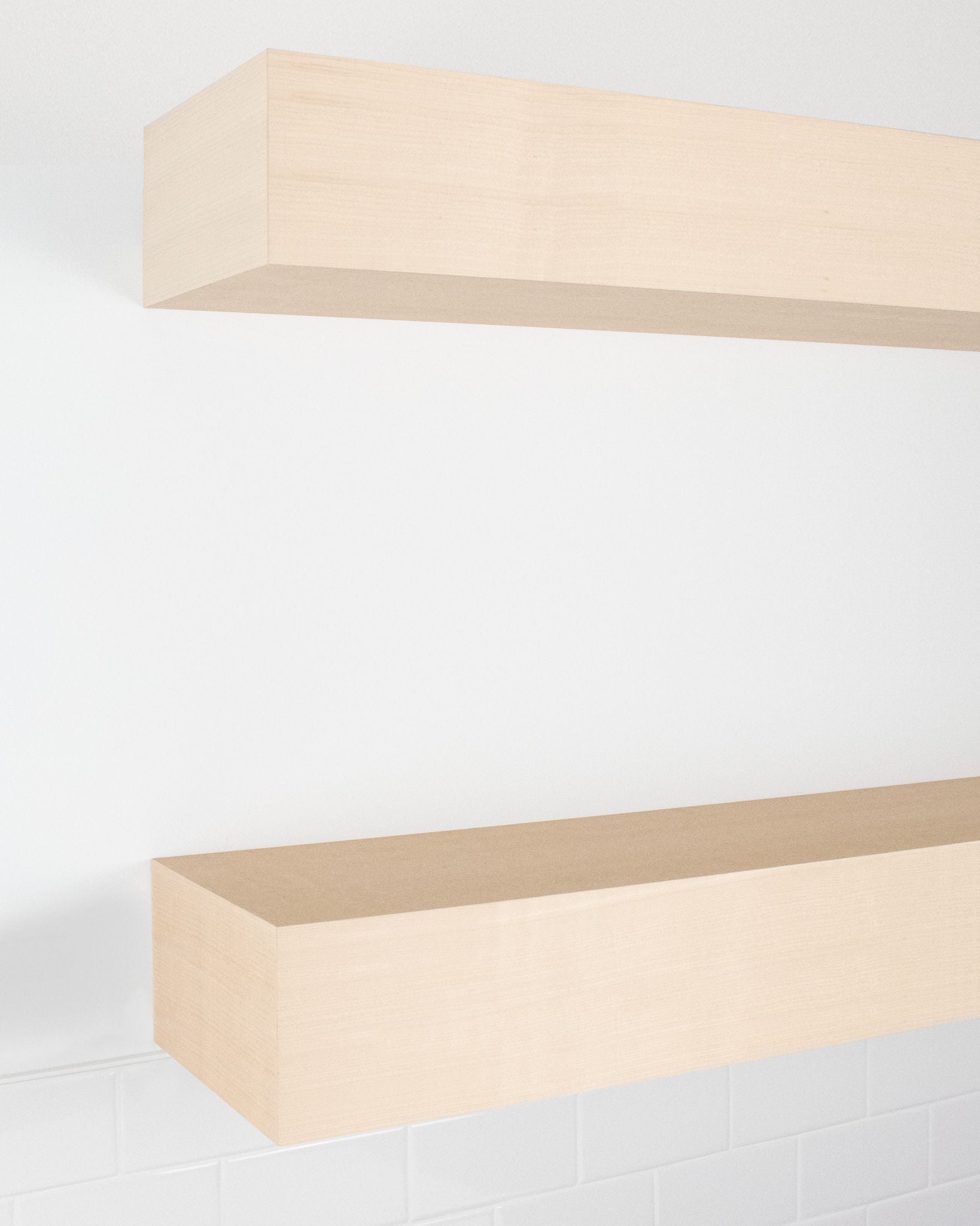 MDF kitchen Floating Shelves 6 inch thick angle view