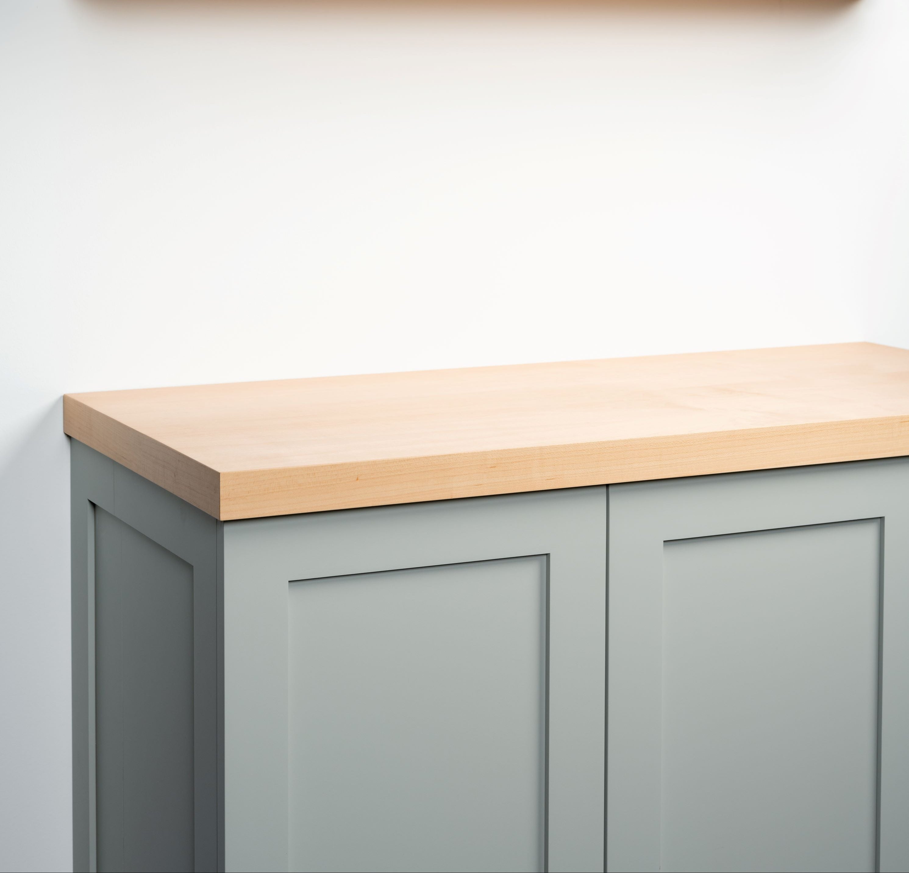 Maple cabinet top angle view