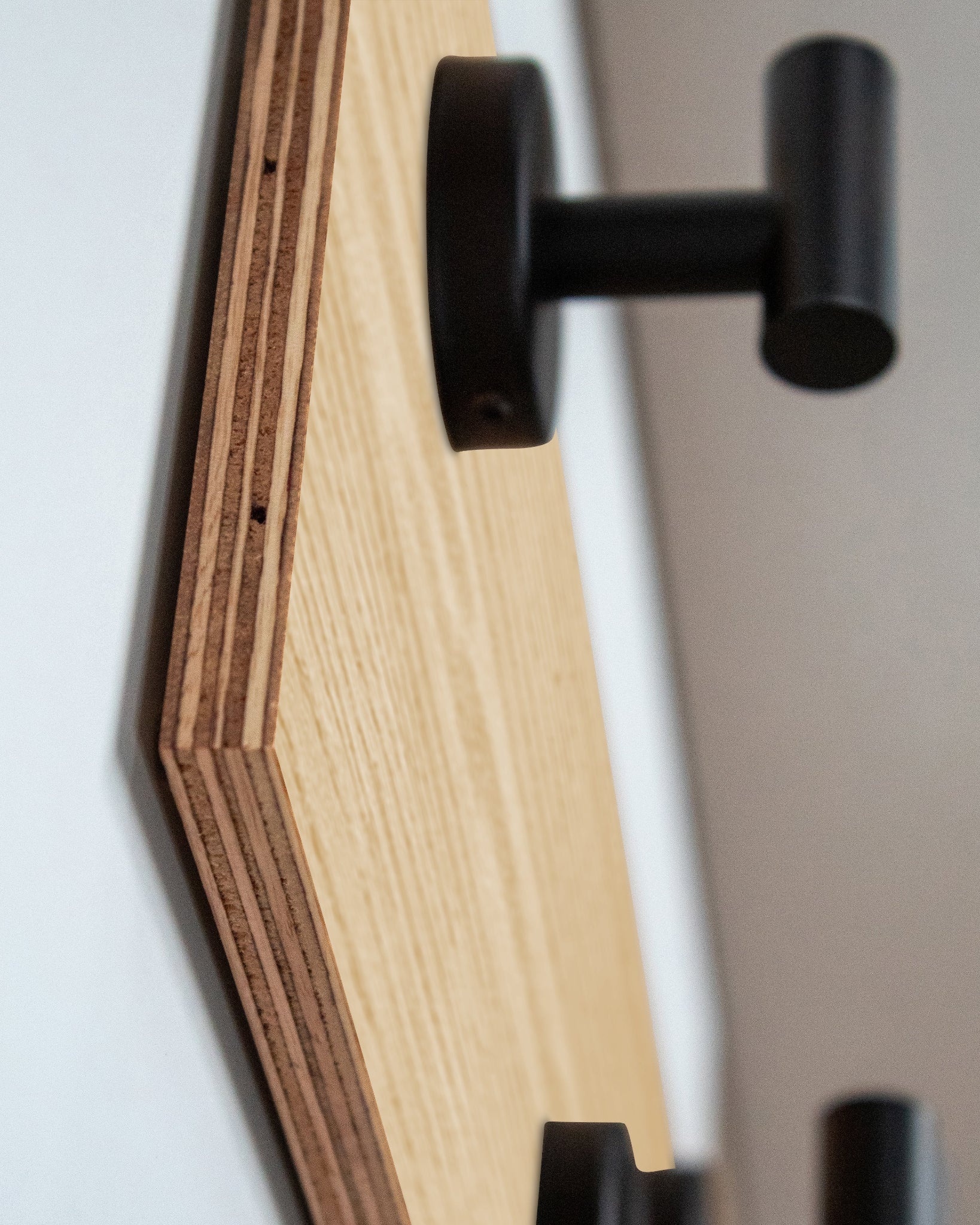 Bleached Oak Hook Wall Rack