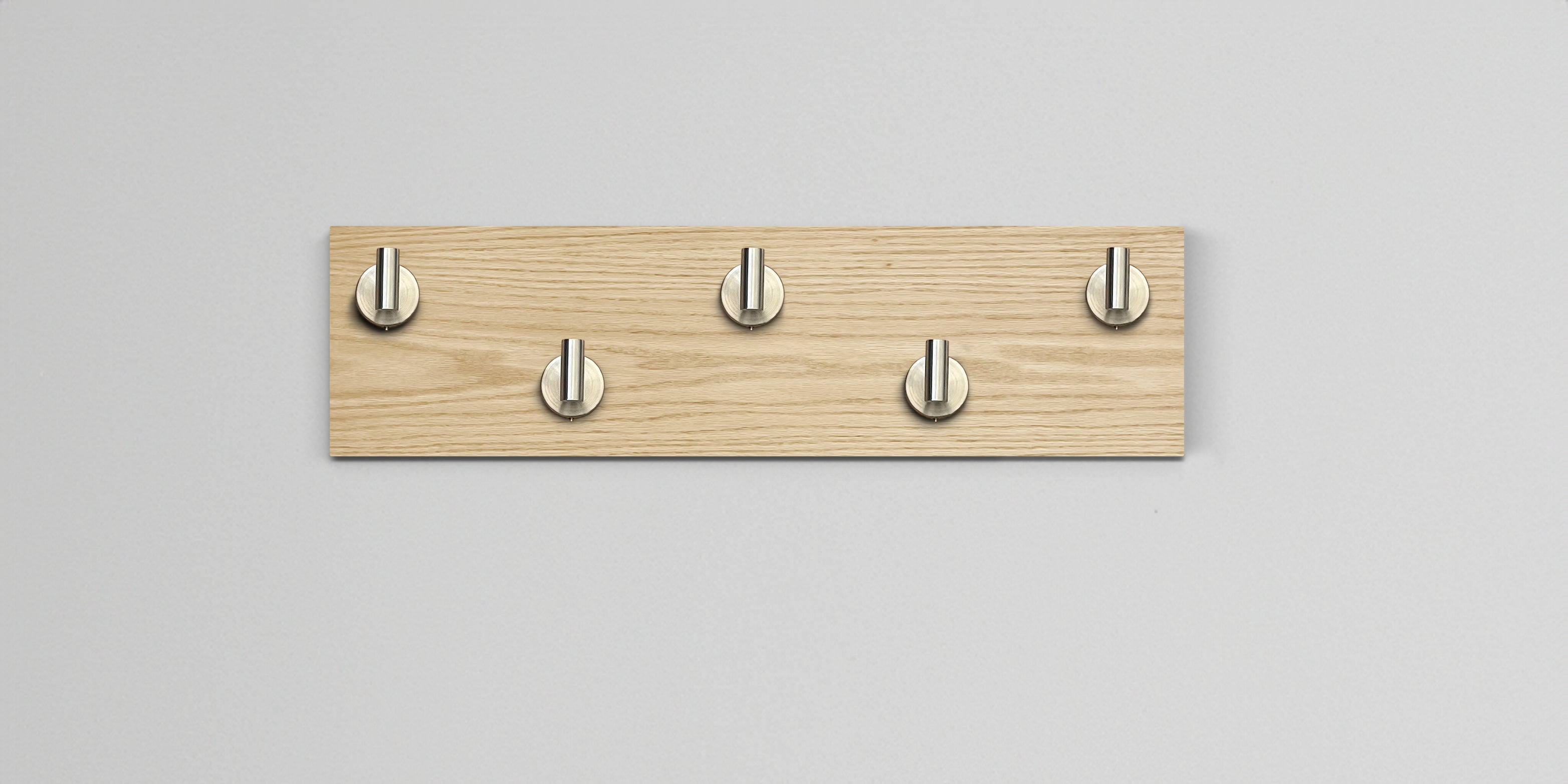 Bleached Oak Hook Wall Rack