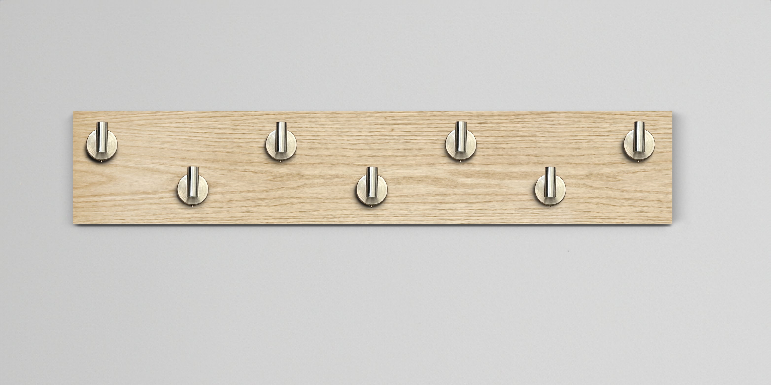 Bleached Oak Hook Wall Rack