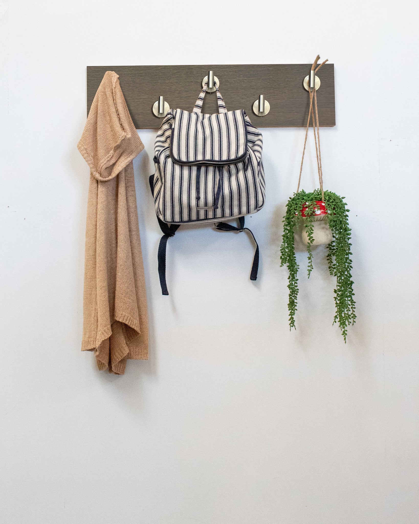 Driftwood Grey Oak Hook Wall Rack