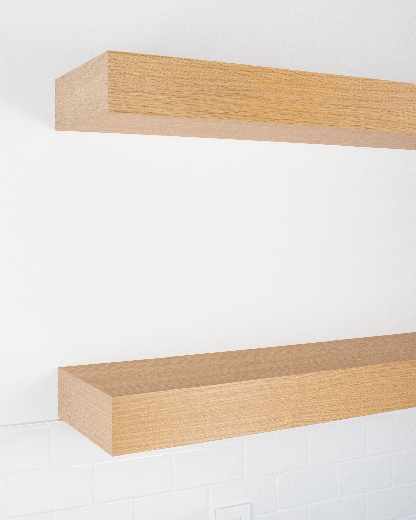 Rift White Oak Floating Shelves 2-4" thick