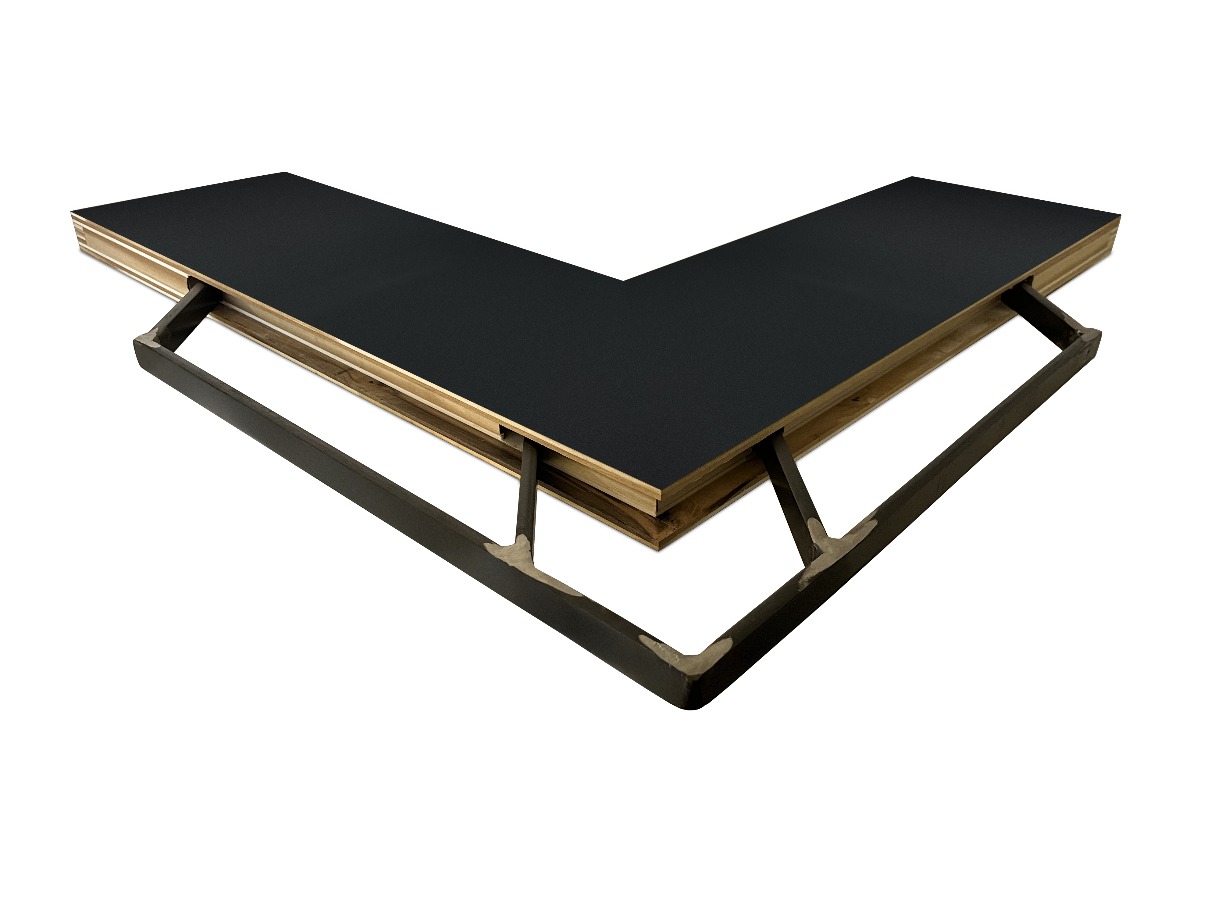 Ebonized Mahogany Corner Shelves 4.1-6" thick