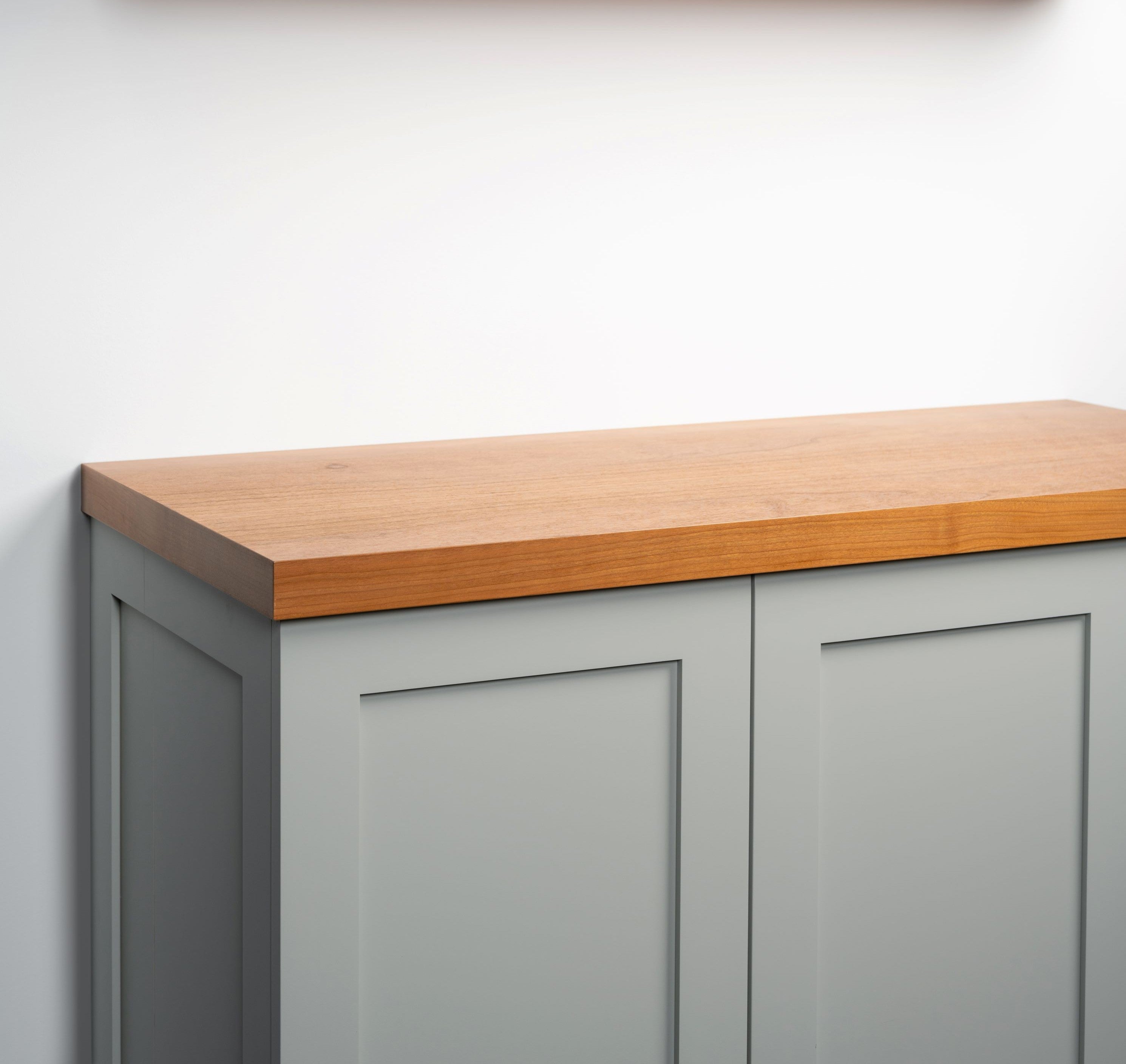 cherry cabinet top angle view