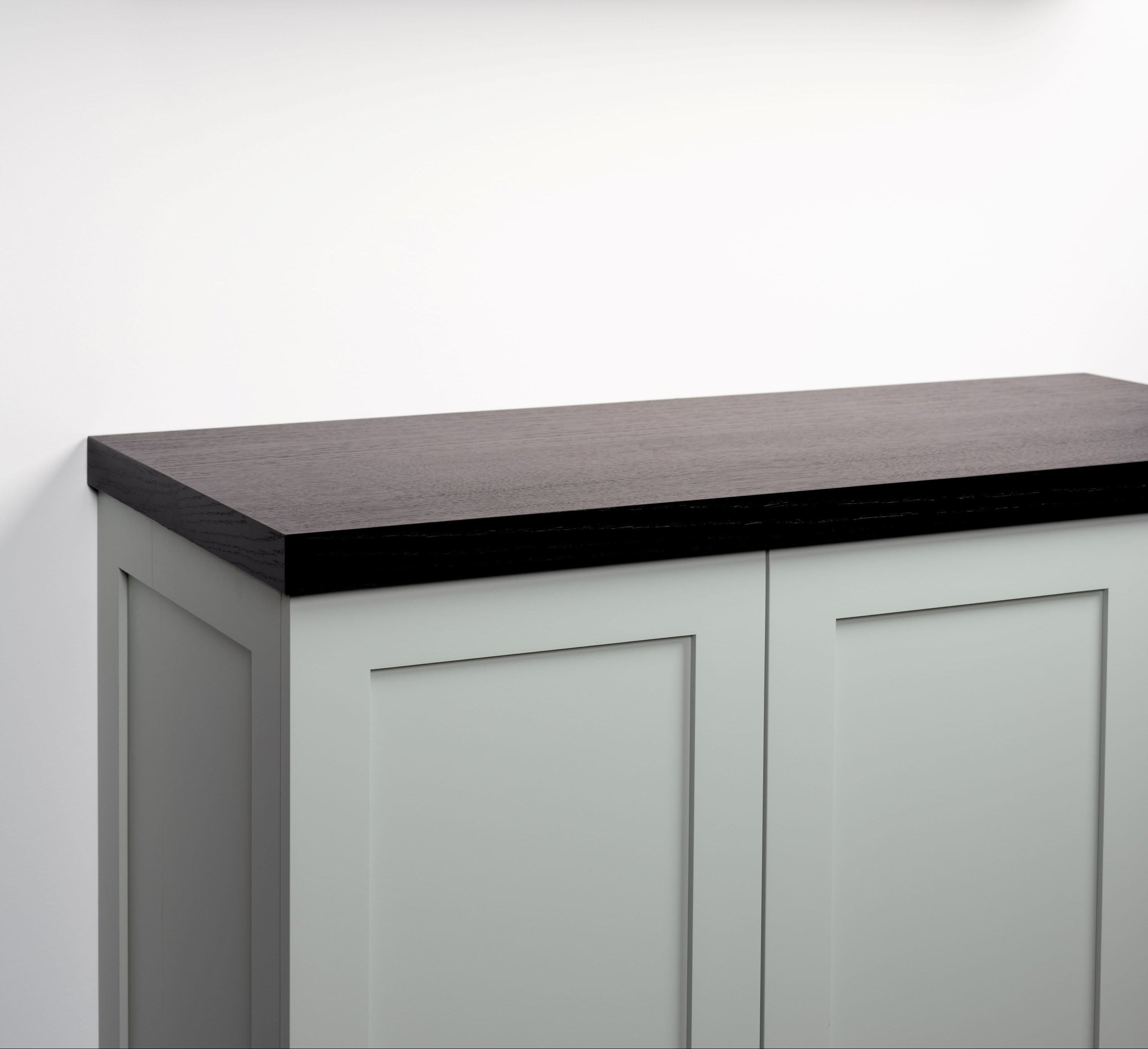 choc espresso oak cabinet top angle view
