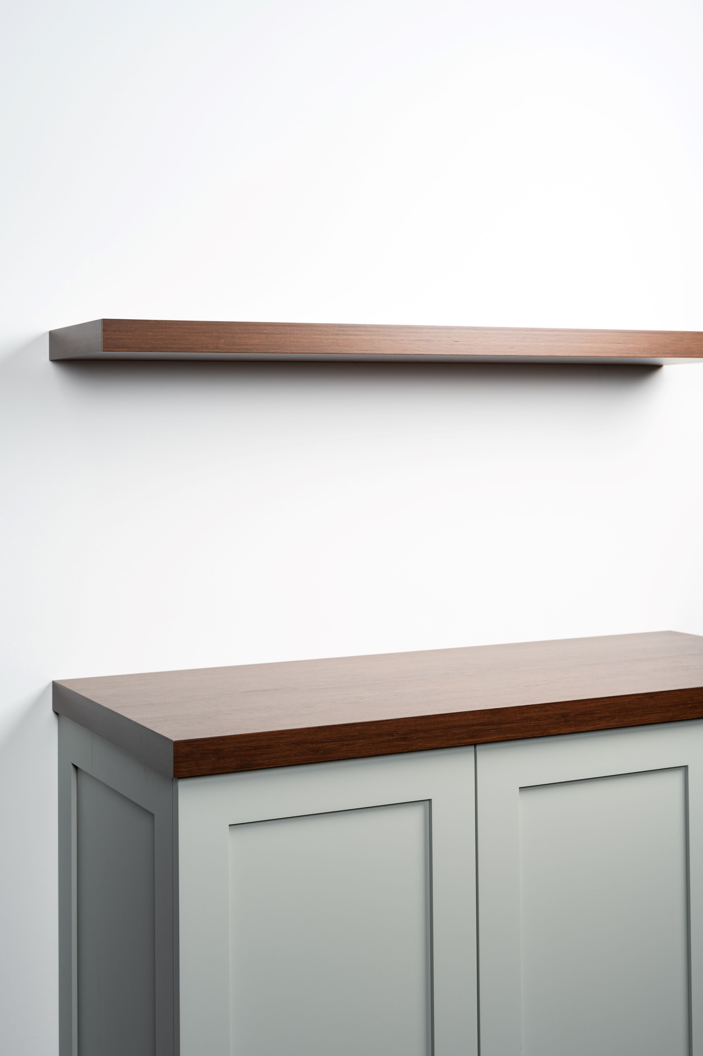 Chocolate Bamboo 4.1-6" thick Cabinet Top / Slab Shelf