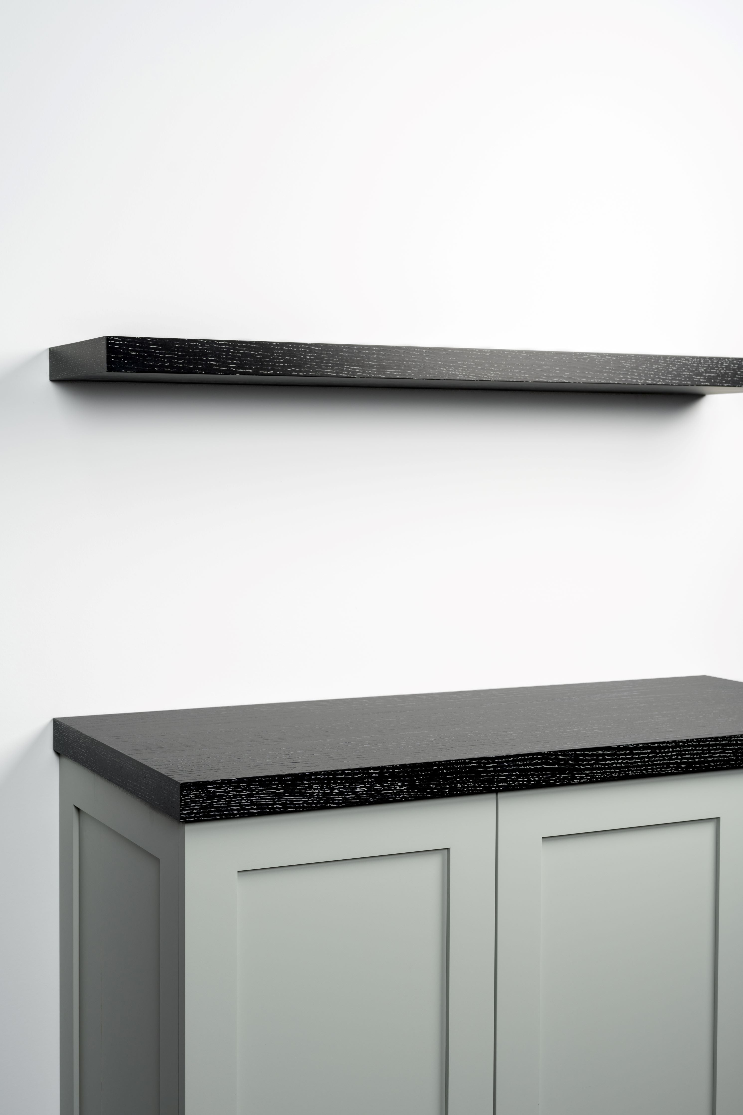 Ebonized Cerused Oak 2-4" thick Cabinet Top / Slab Shelf