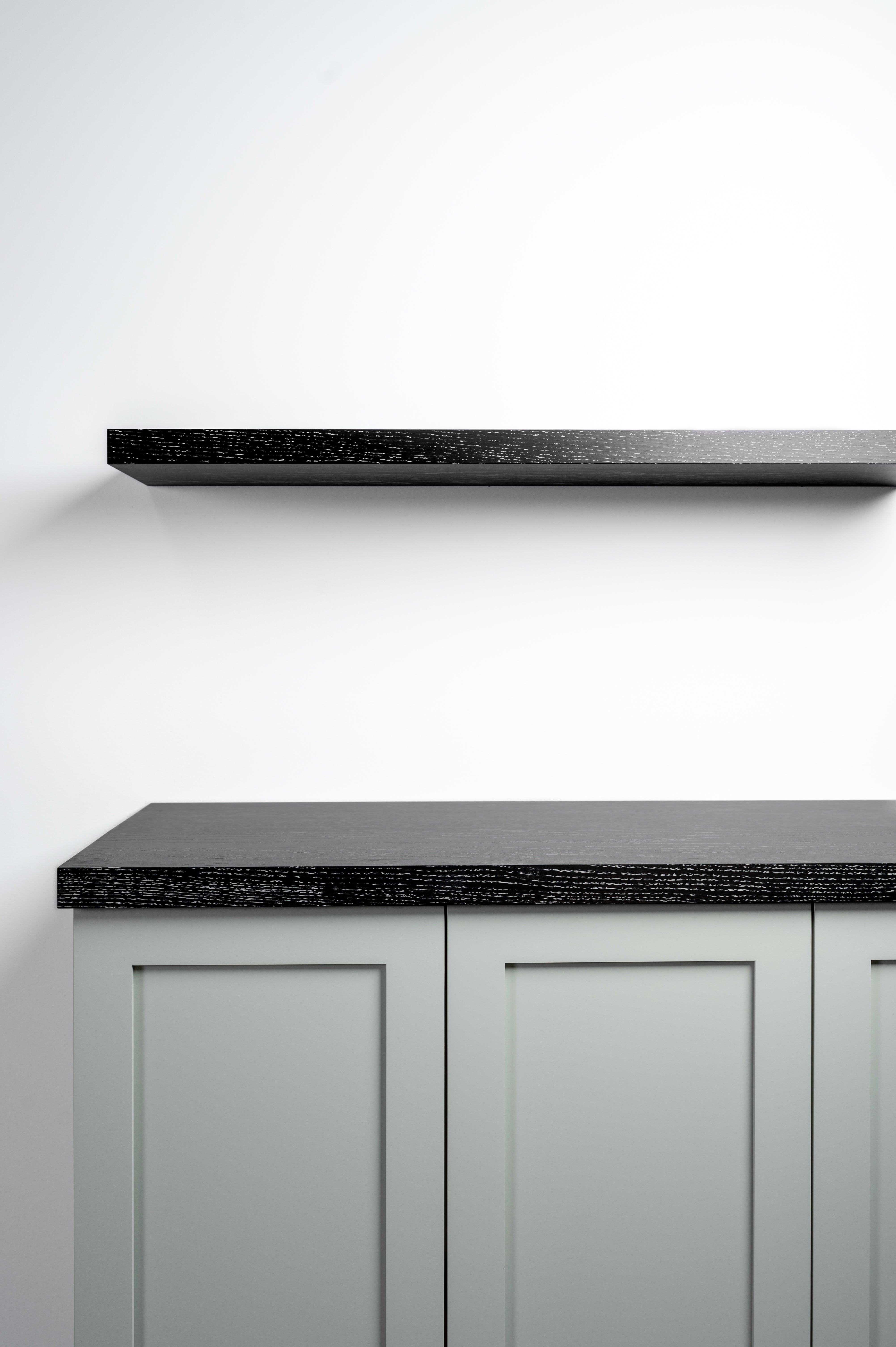 Ebonized Cerused Oak 1.75" thick Cabinet Top / Slab Shelf