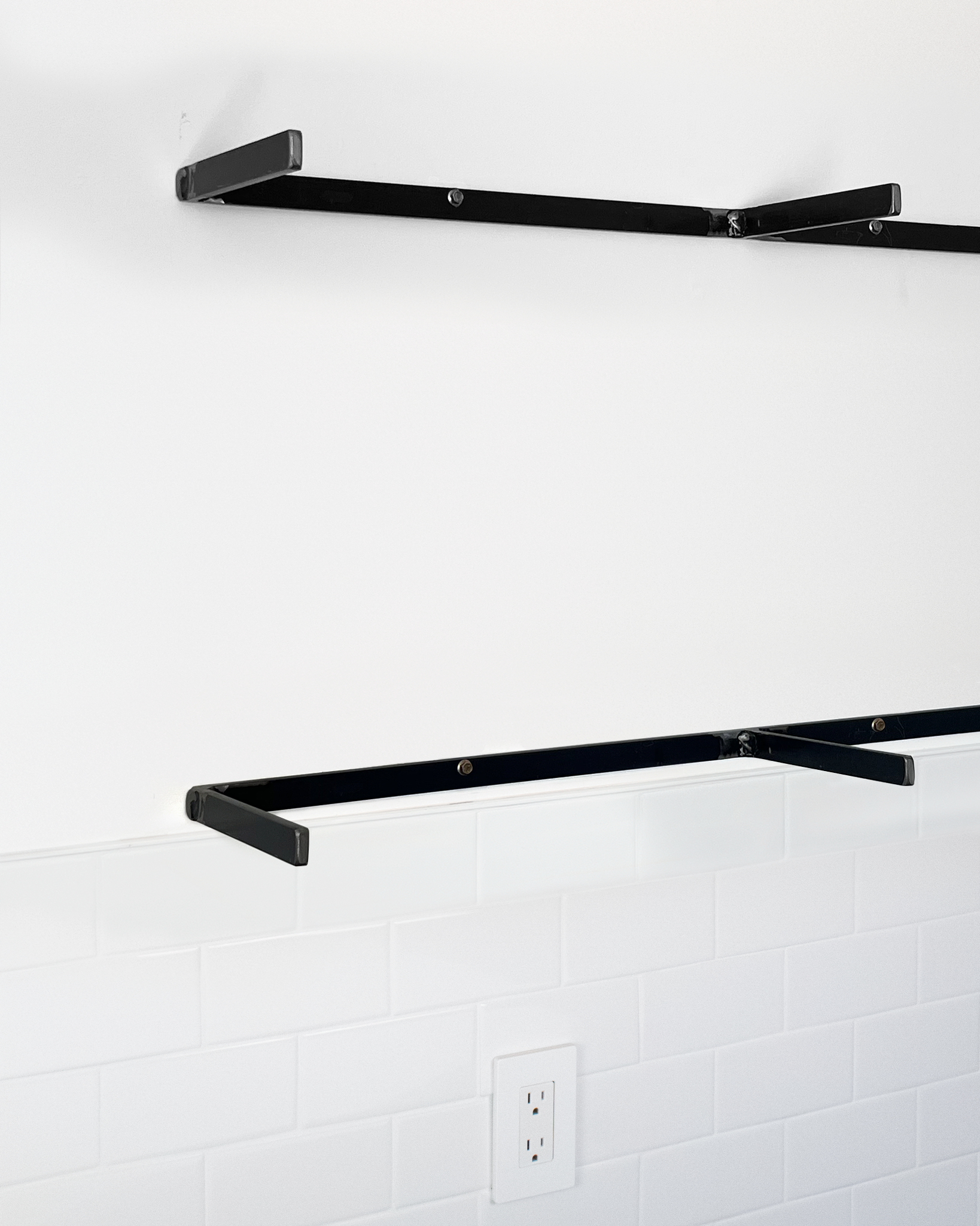 Ebonized Cerused Oak Floating Shelves 1.75" thick