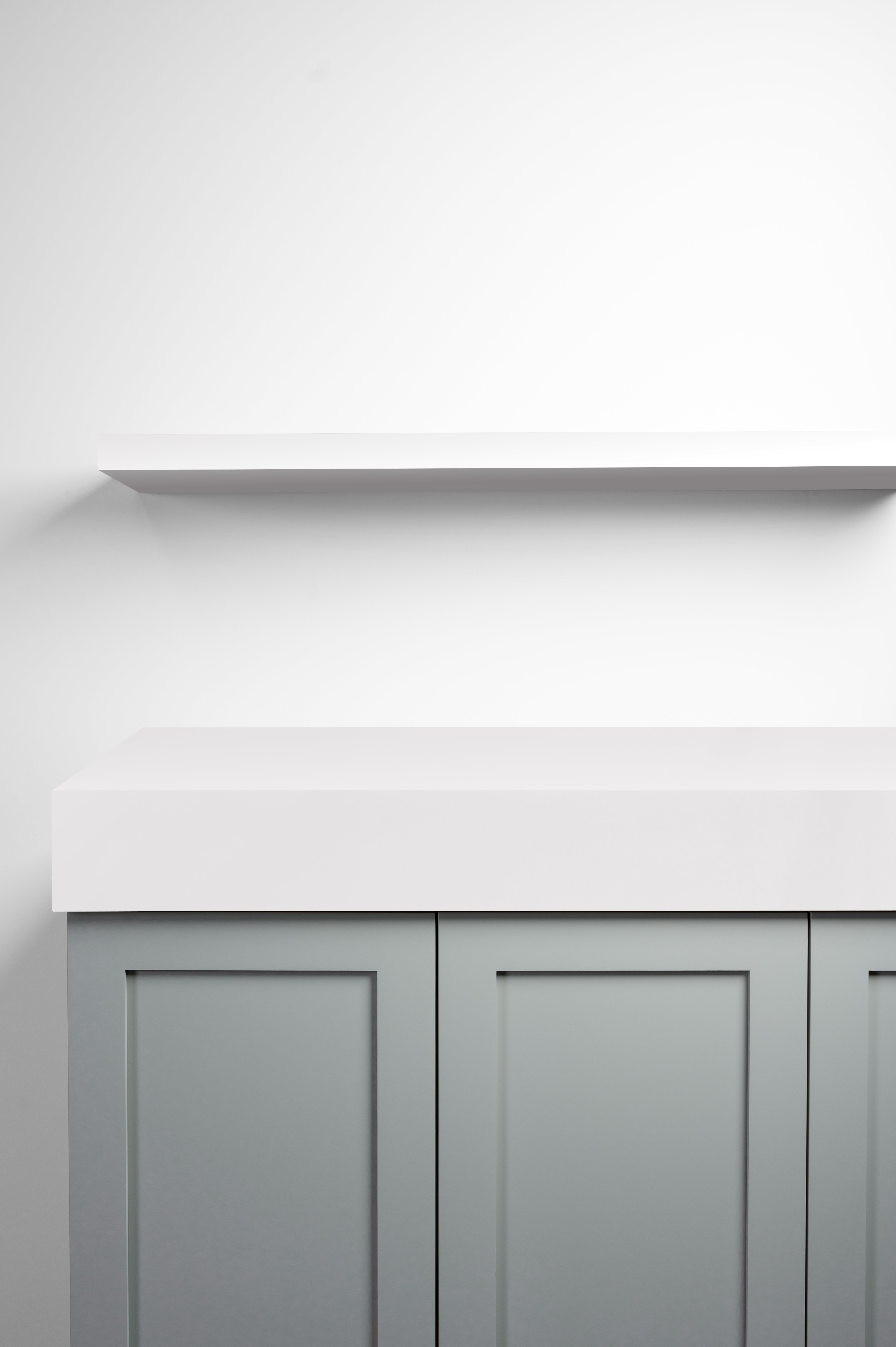 White 4.1-6" thick Cabinet Top / Slab Shelf
