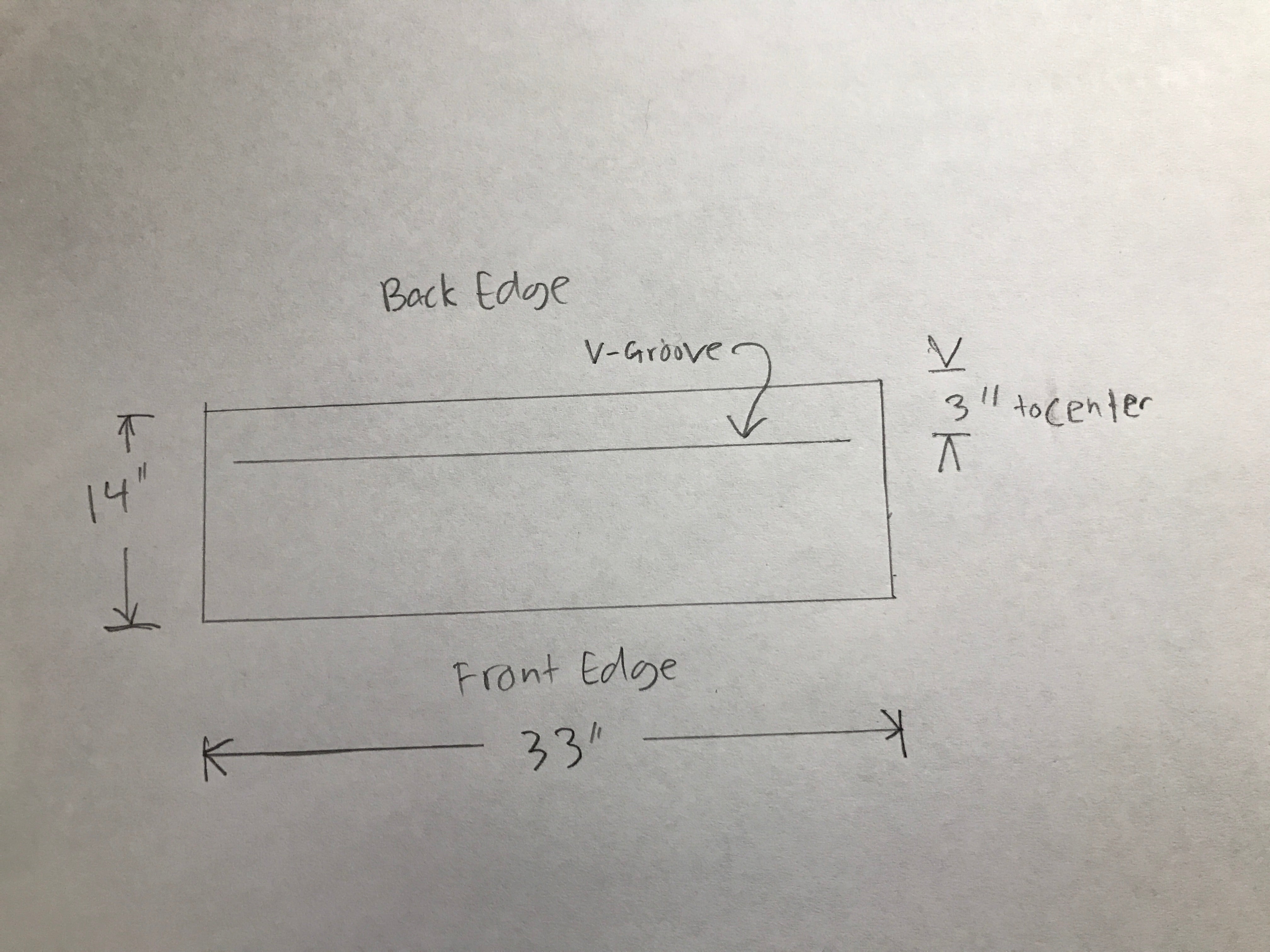 example of a sketch needed to add a lip to your custom floating shelf