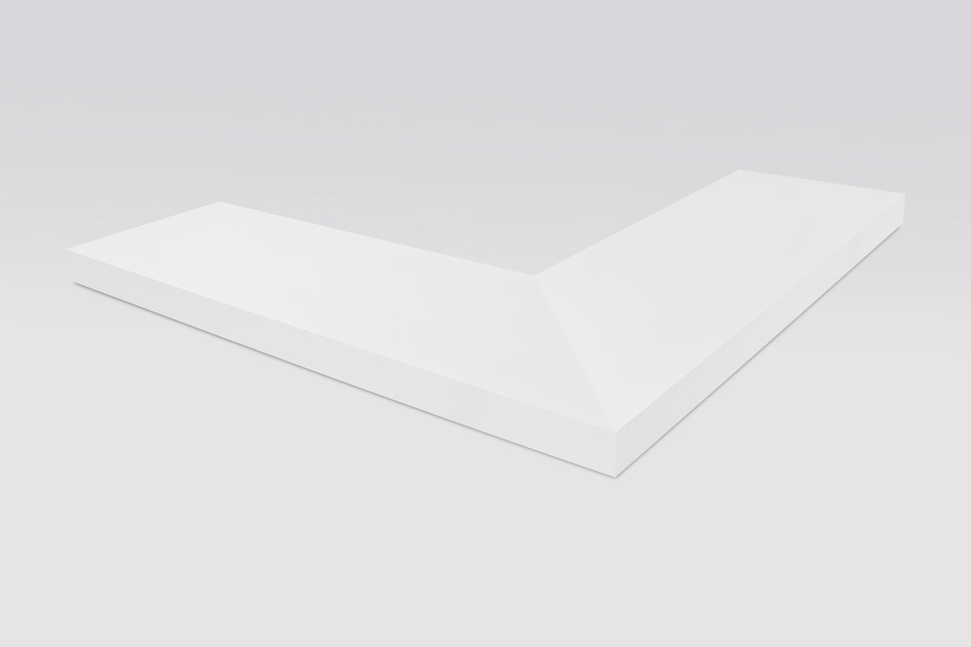 primed outside corner floating shelf front view 