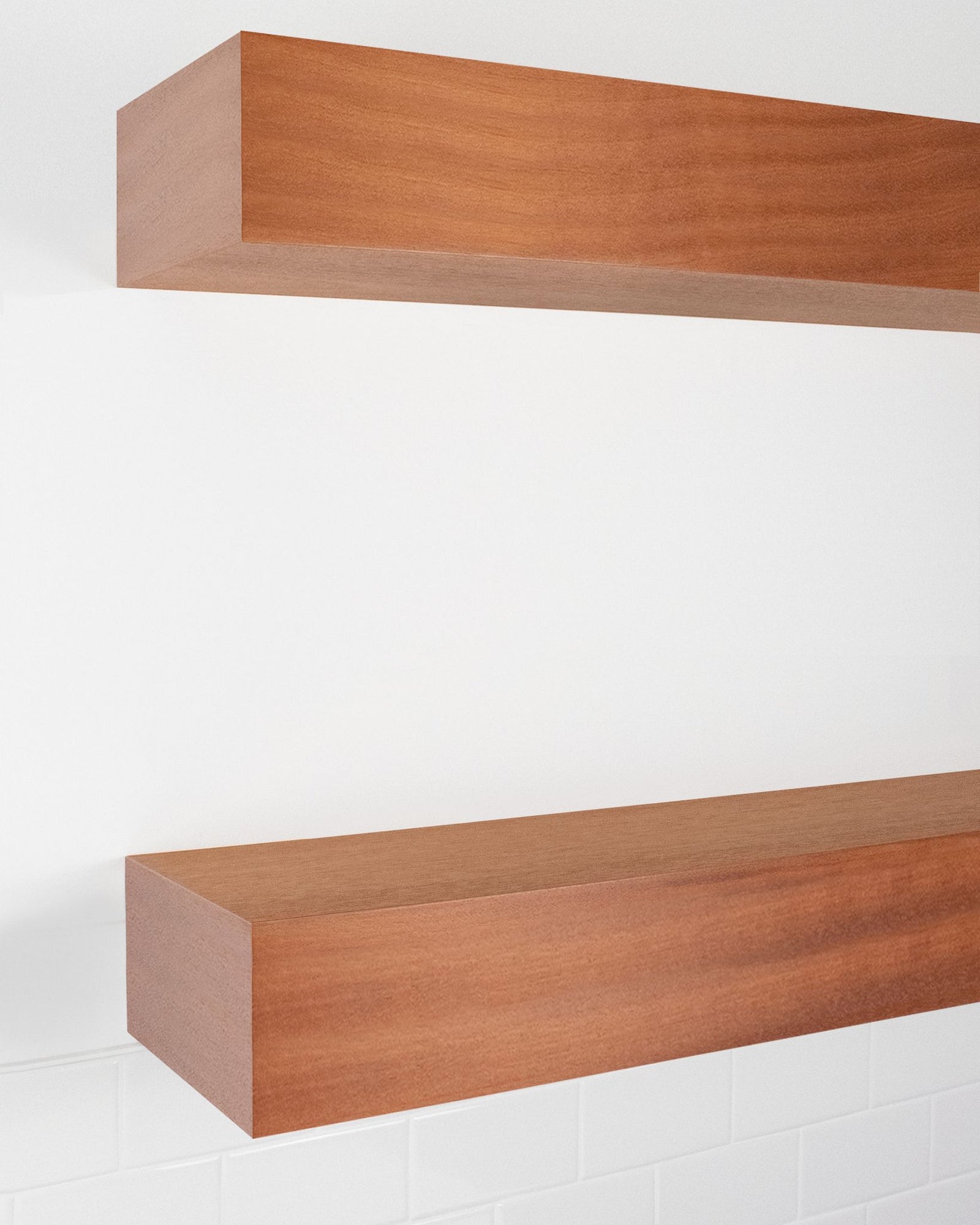 African Mahogany Floating Shelves 4.16" thick