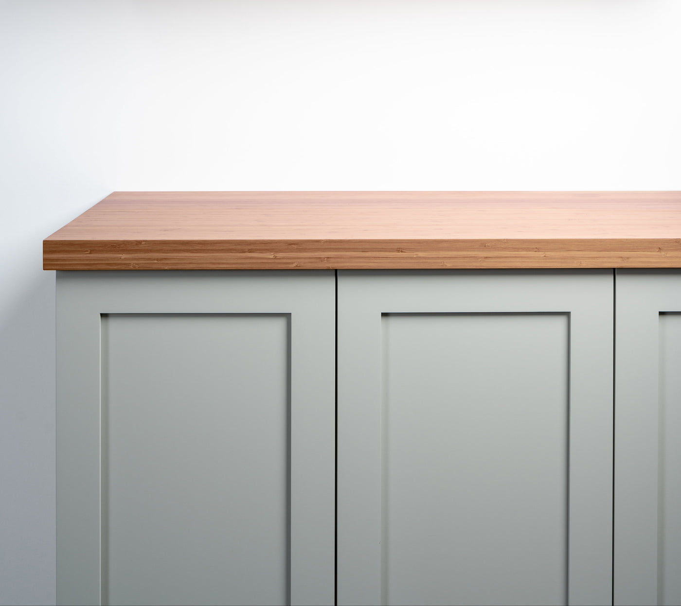 Bamboo cabinet top front view
