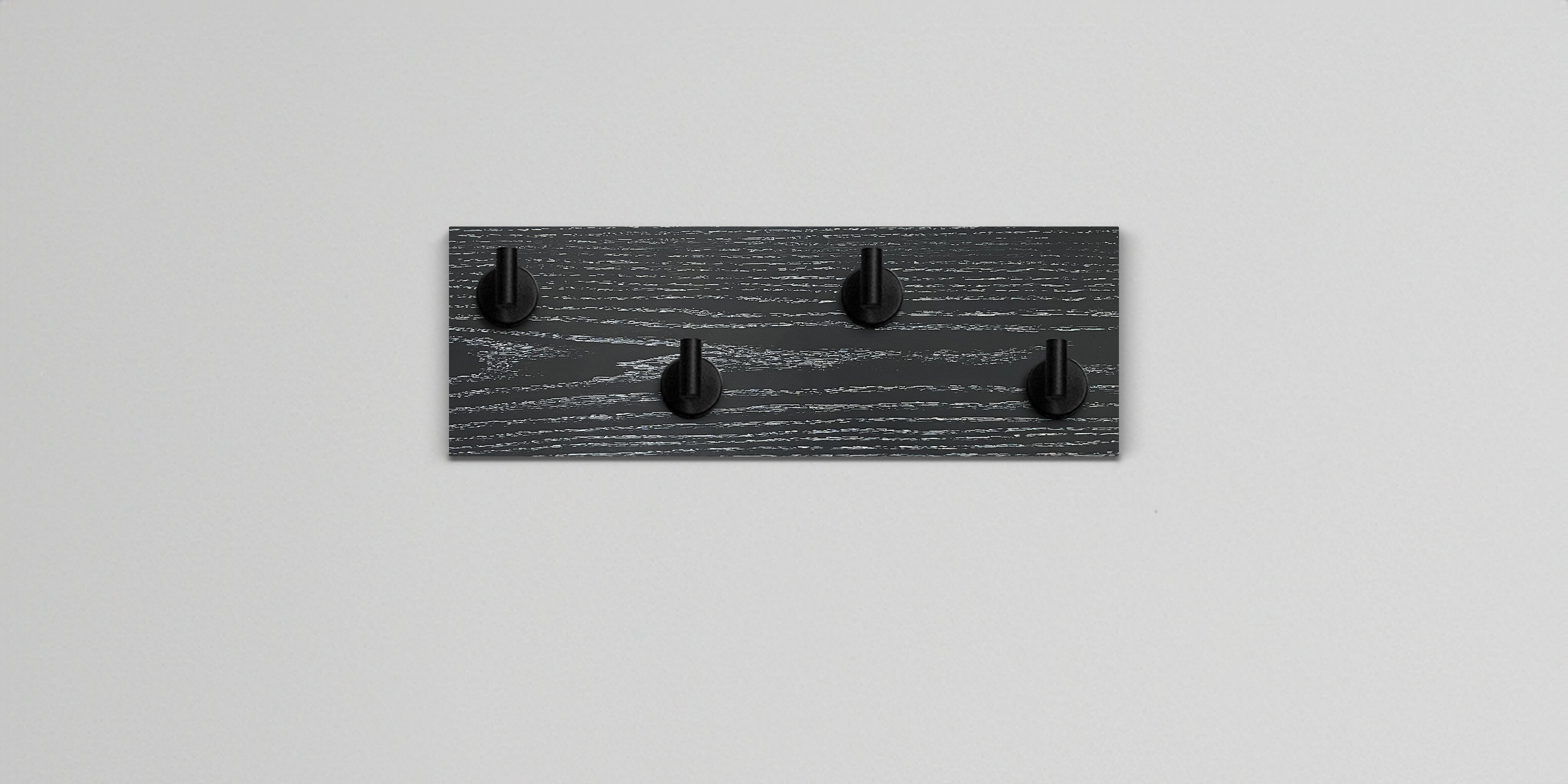 Ebonized Cerused Oak Hook Wall Rack