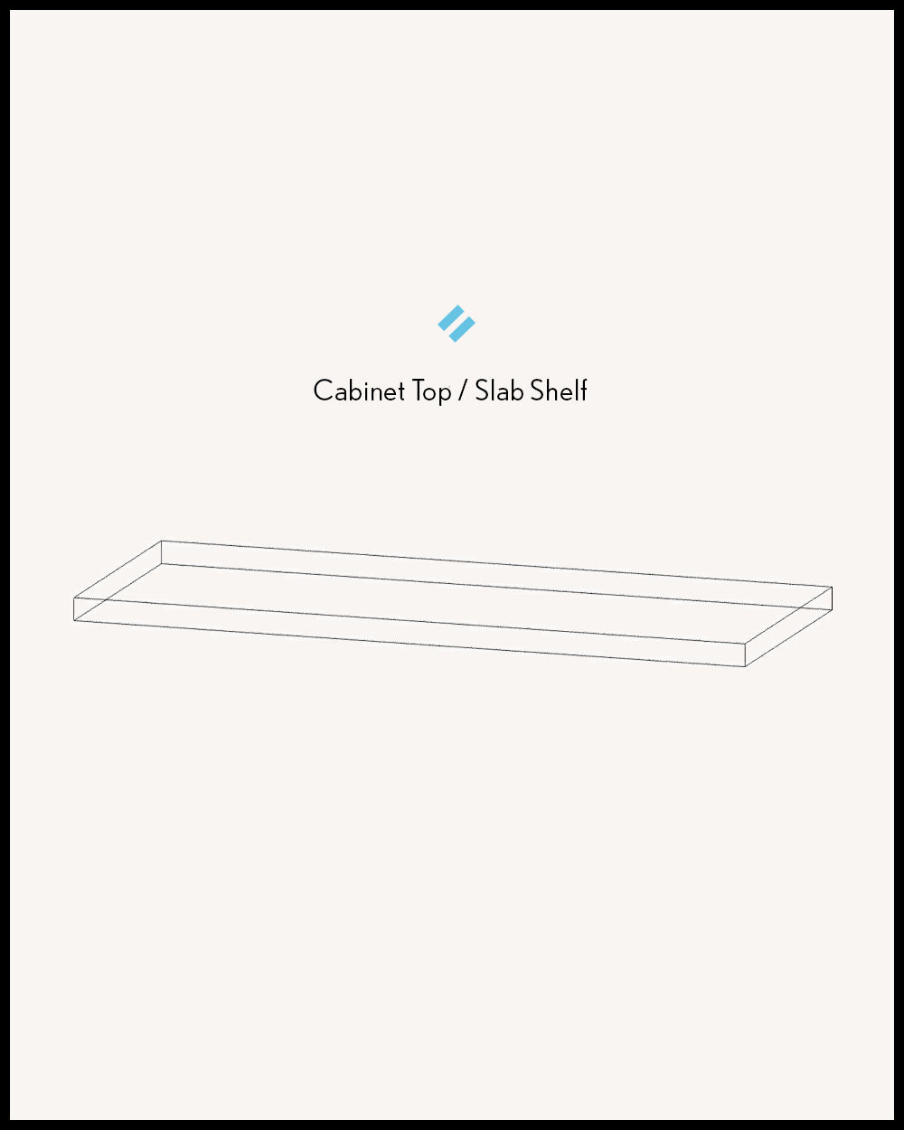 White 2-4" thick Cabinet Top / Slab Shelf