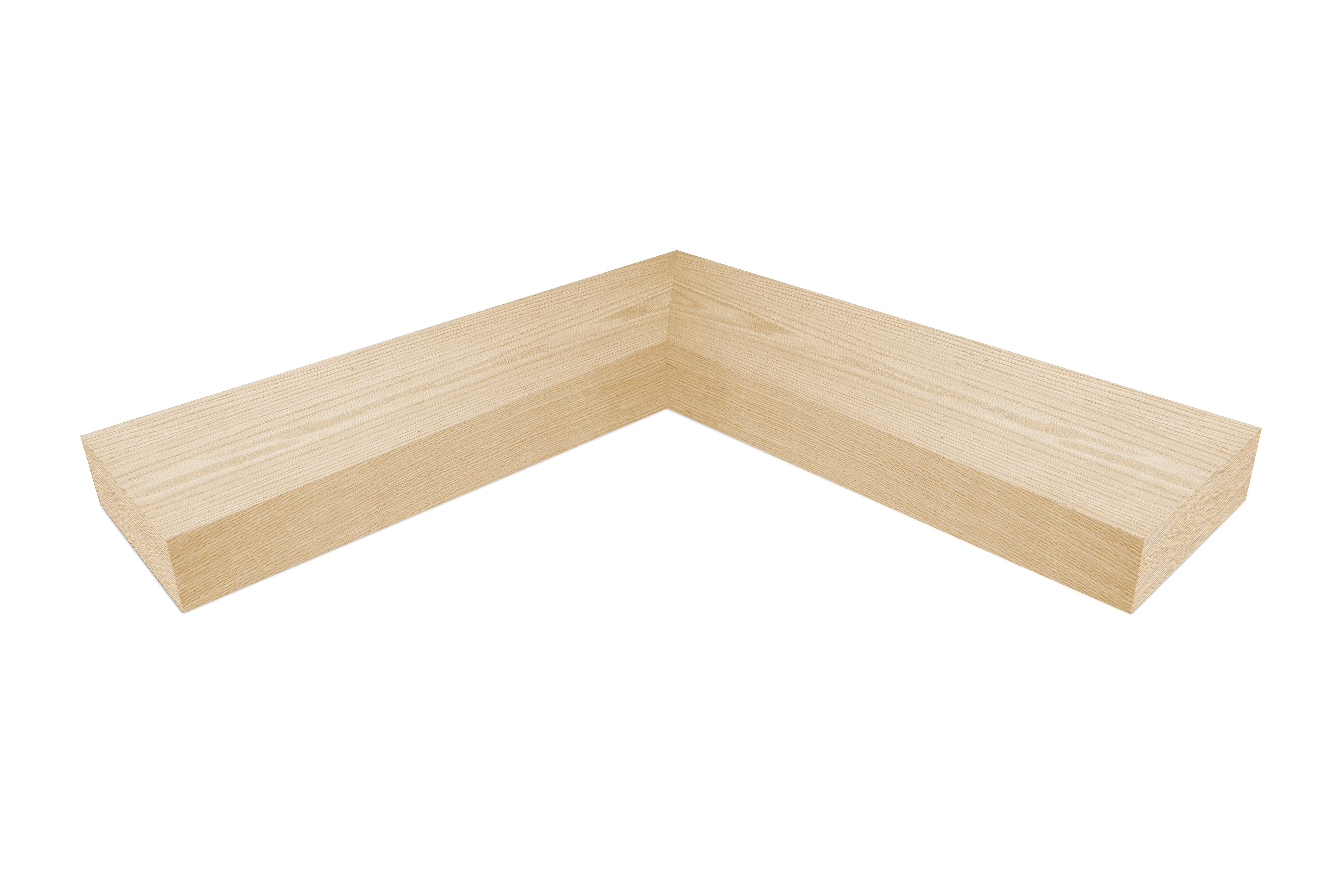 Bleached Oak Corner Shelves 2-4" thick