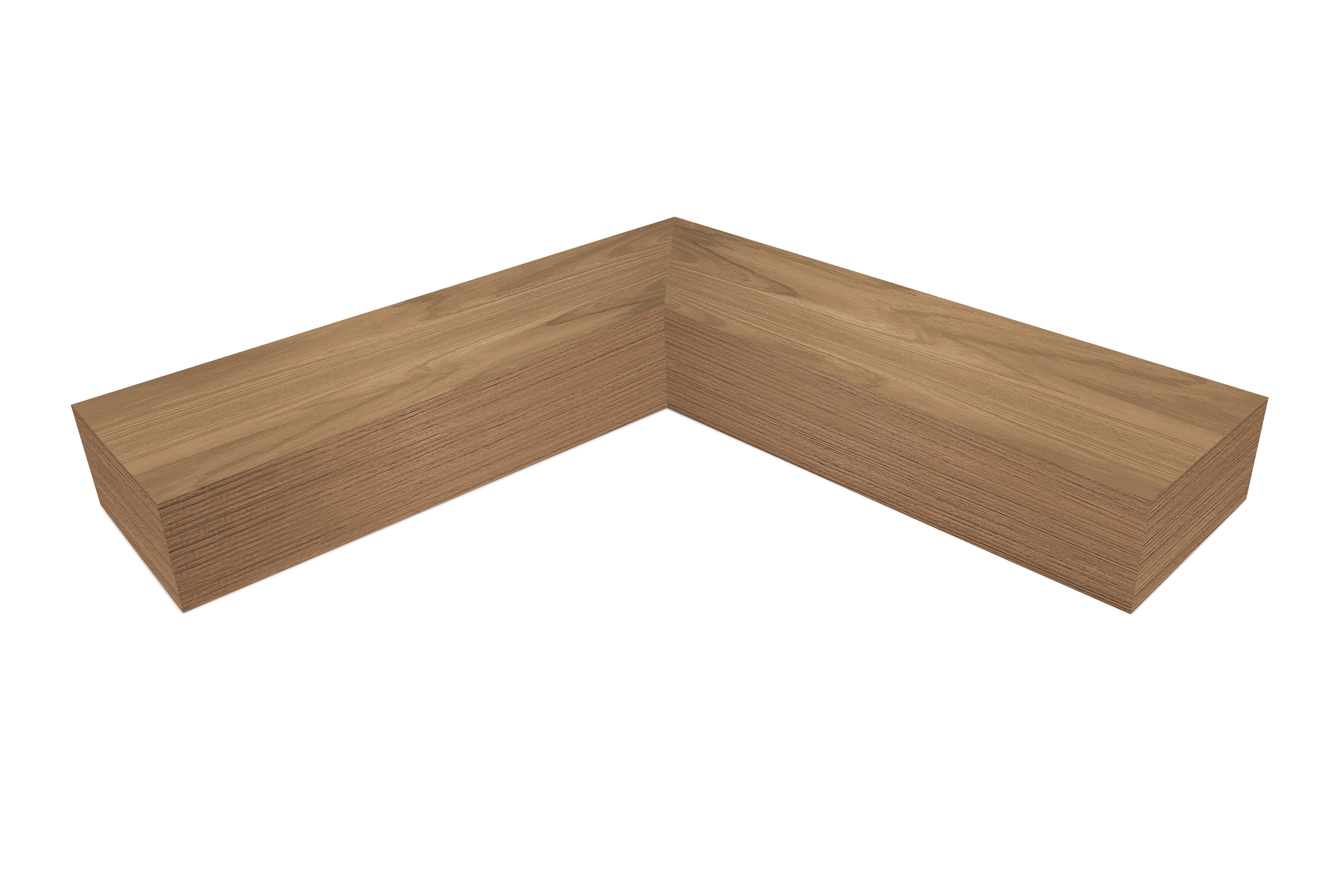 Teak Corner Shelves 4.1-6" thick