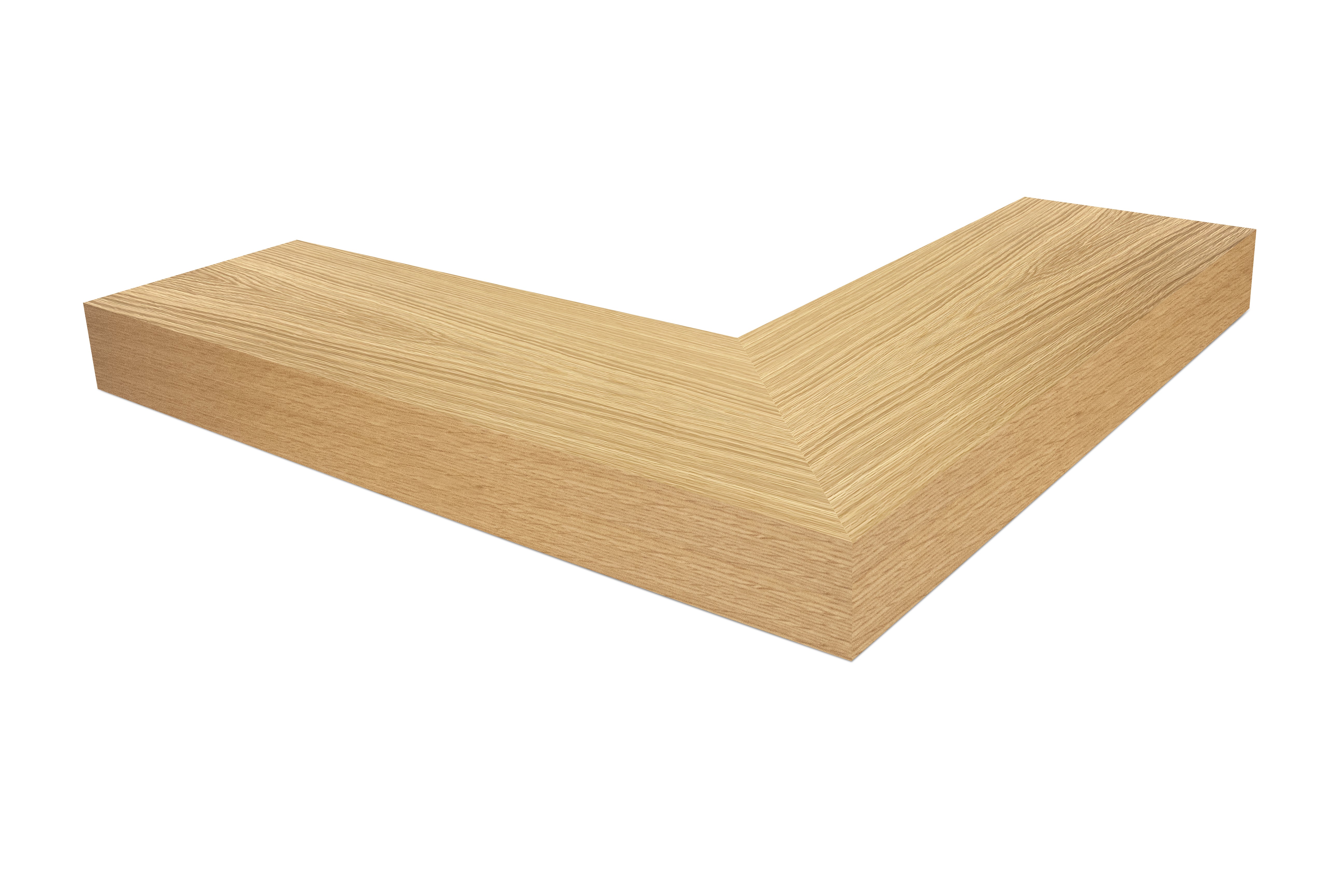 Rift White Oak Corner Shelves 2-4" thick