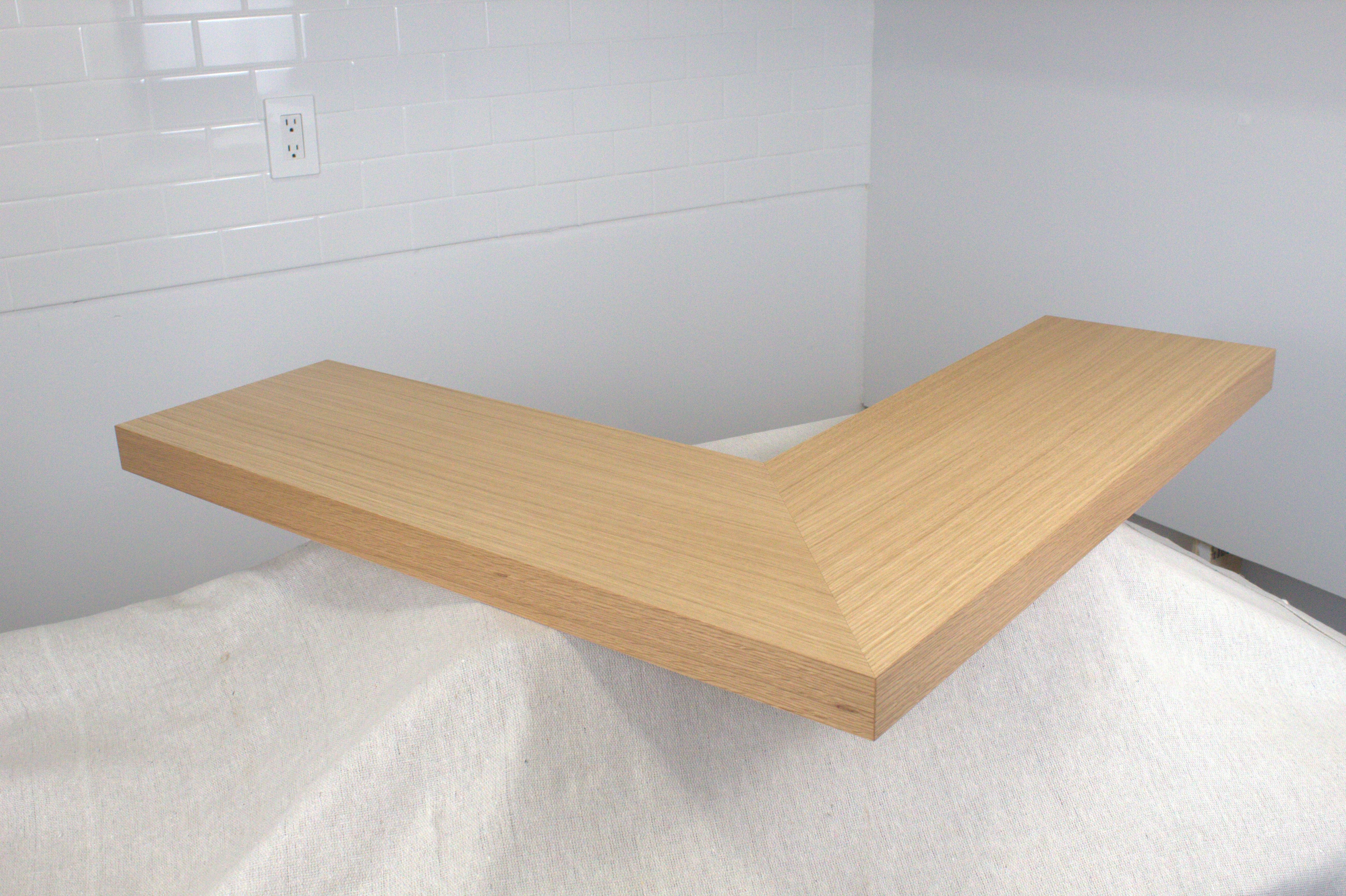 Ebonized Cerused Oak Corner Shelves 4.1-6" thick