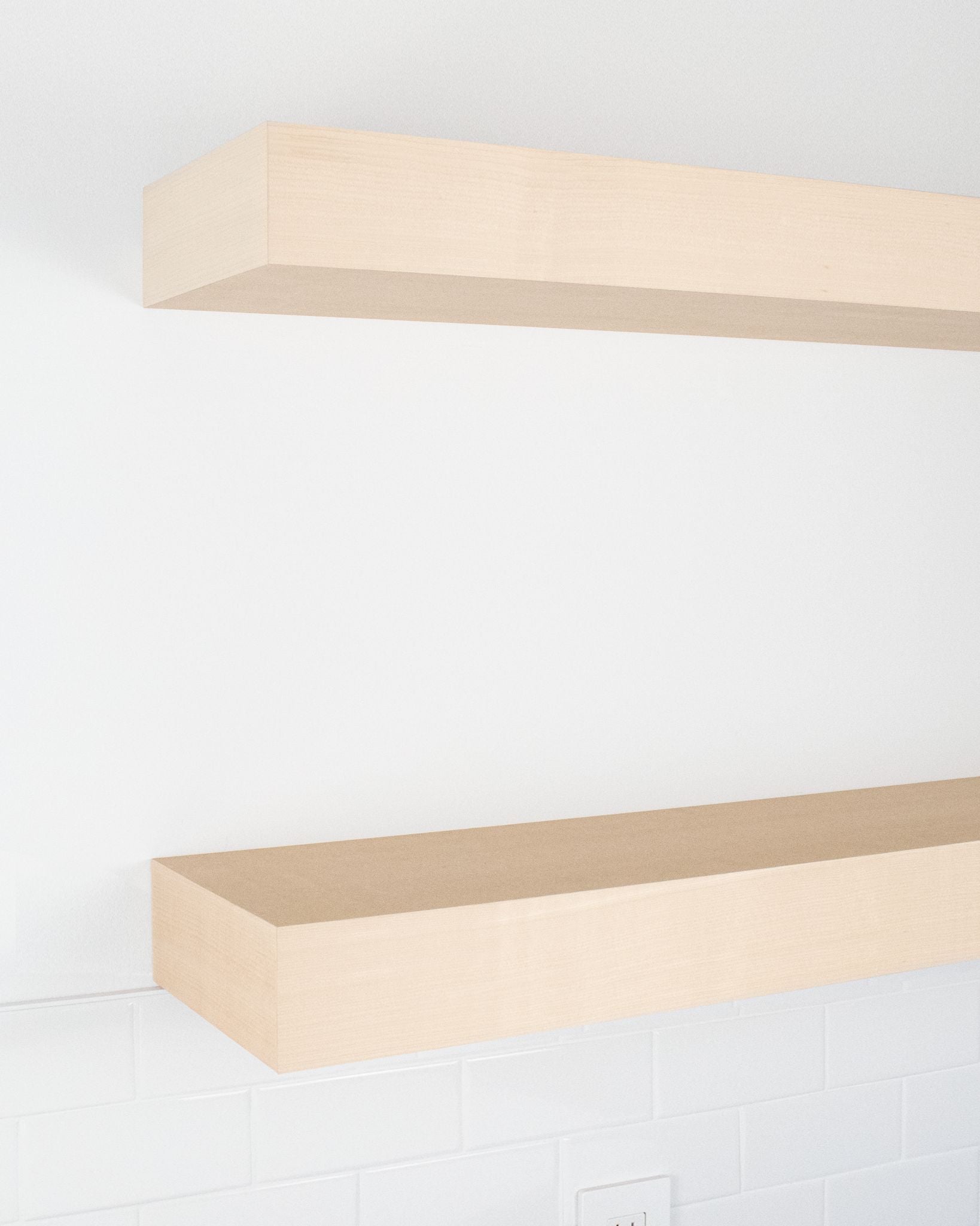 MDF kitchen Floating Shelves 4 inch thick angle view