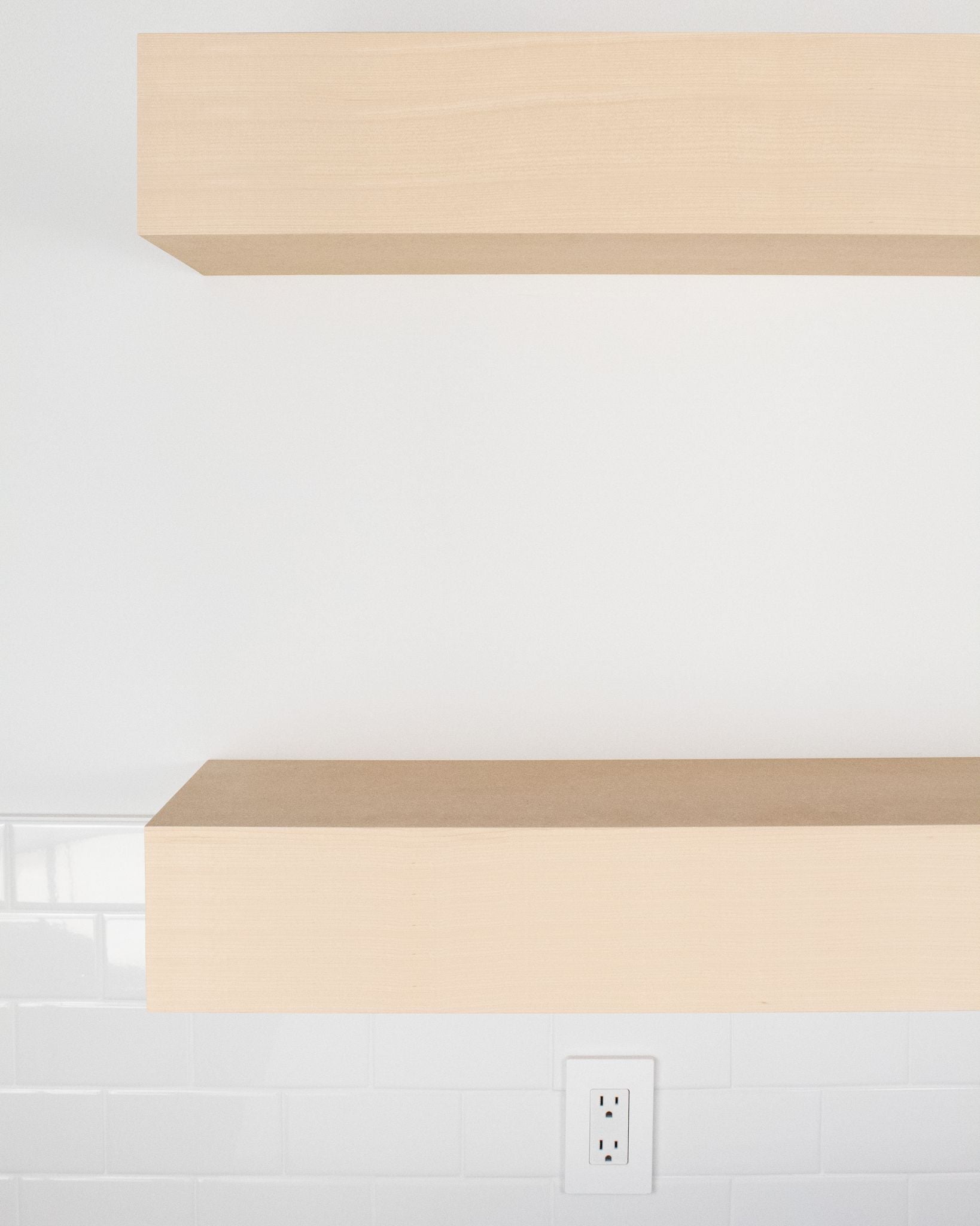 MDF kitchen Floating Shelves 6 inch thick front view