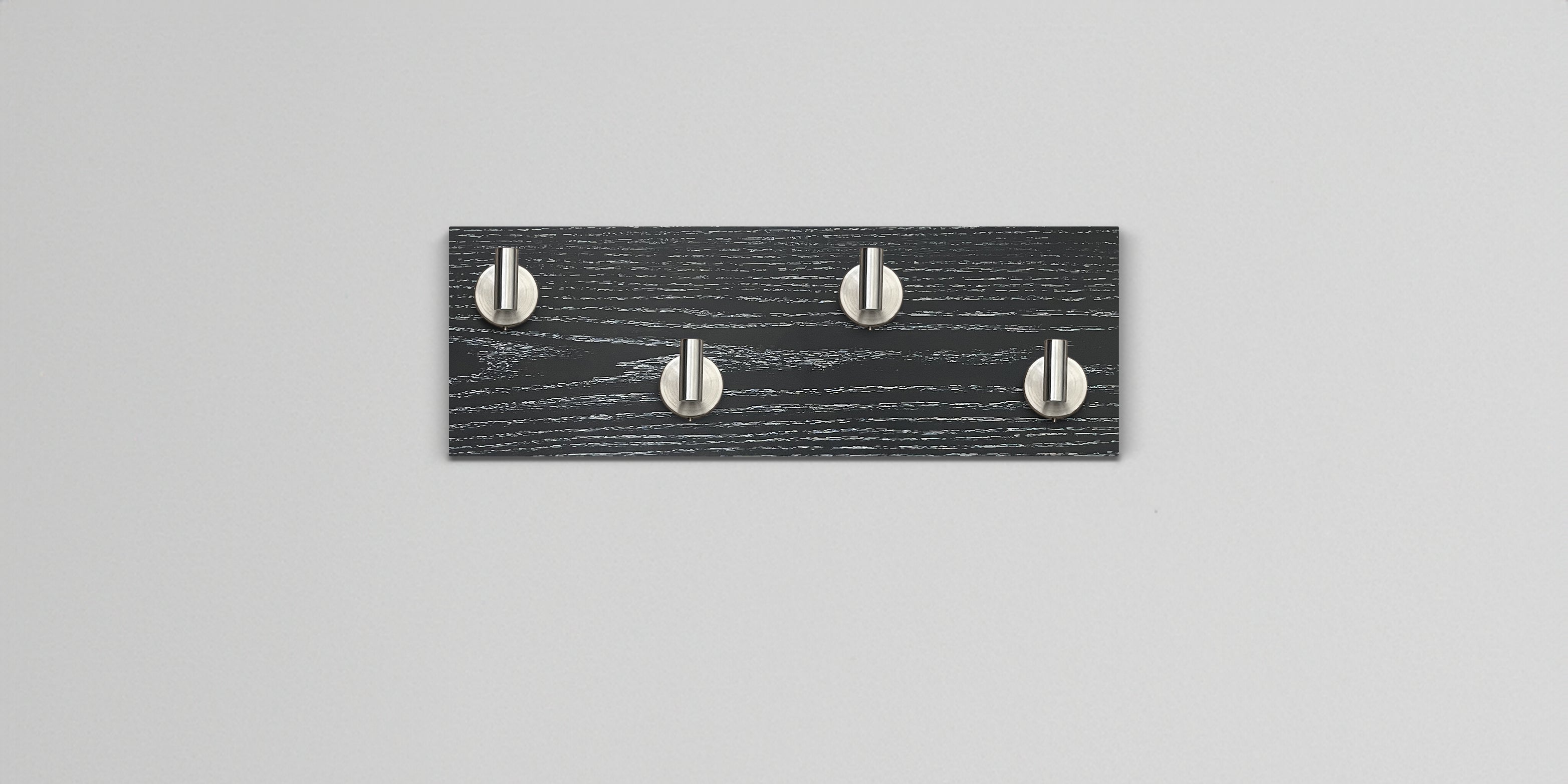 Ebonized Cerused Oak Hook Wall Rack