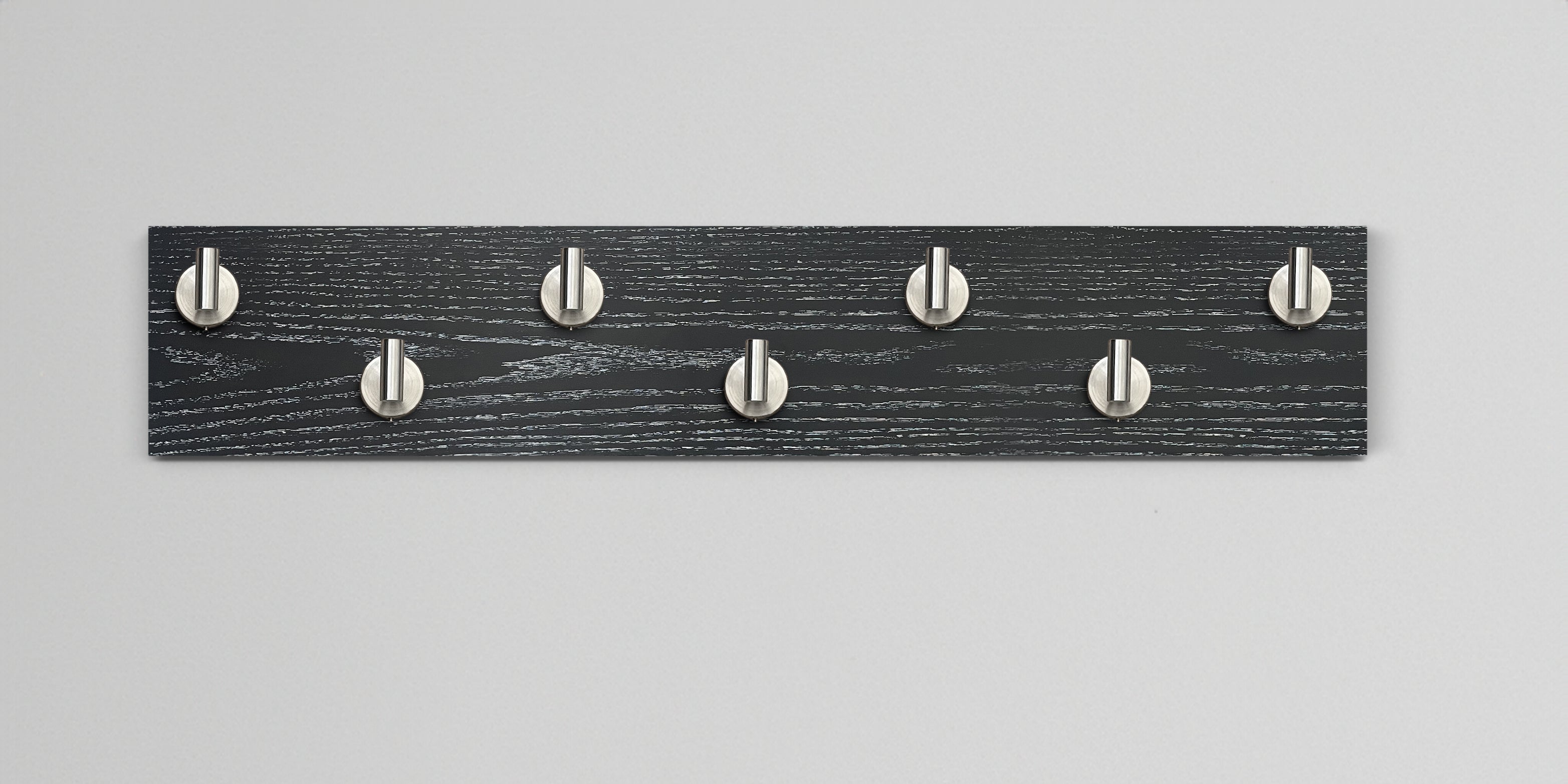 Ebonized Cerused Oak Hook Wall Rack